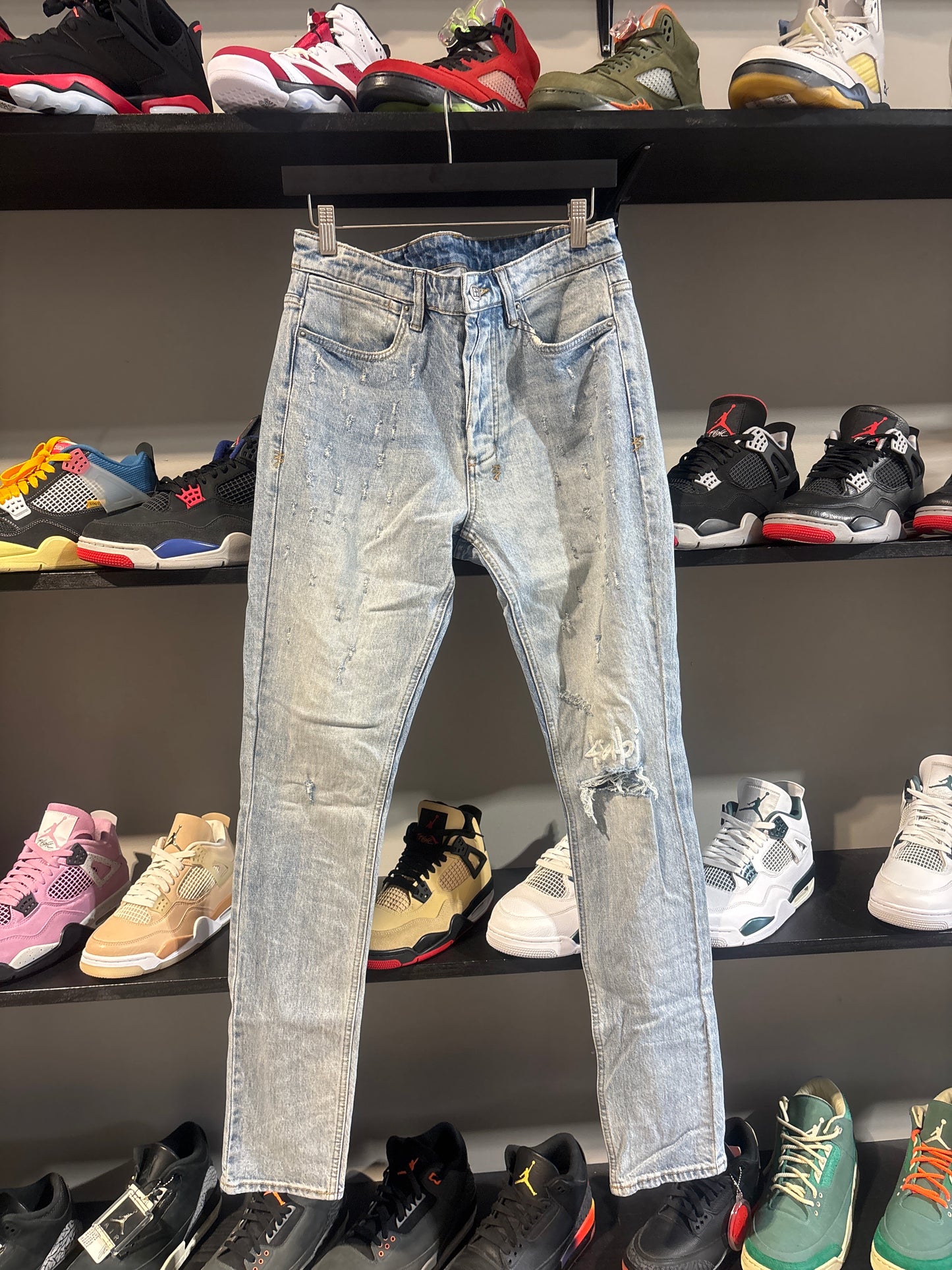 Light Wash Ksubi Thigh Distressing Jeans Sz 33