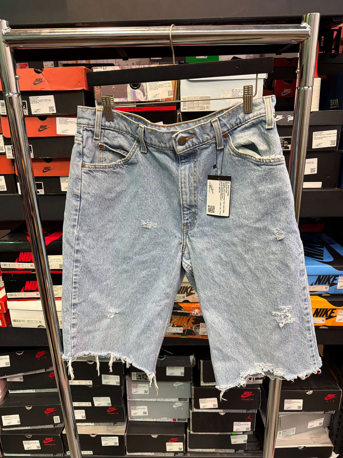 Vintage Levi's Orange Tab Light Wash Distressed Shorts