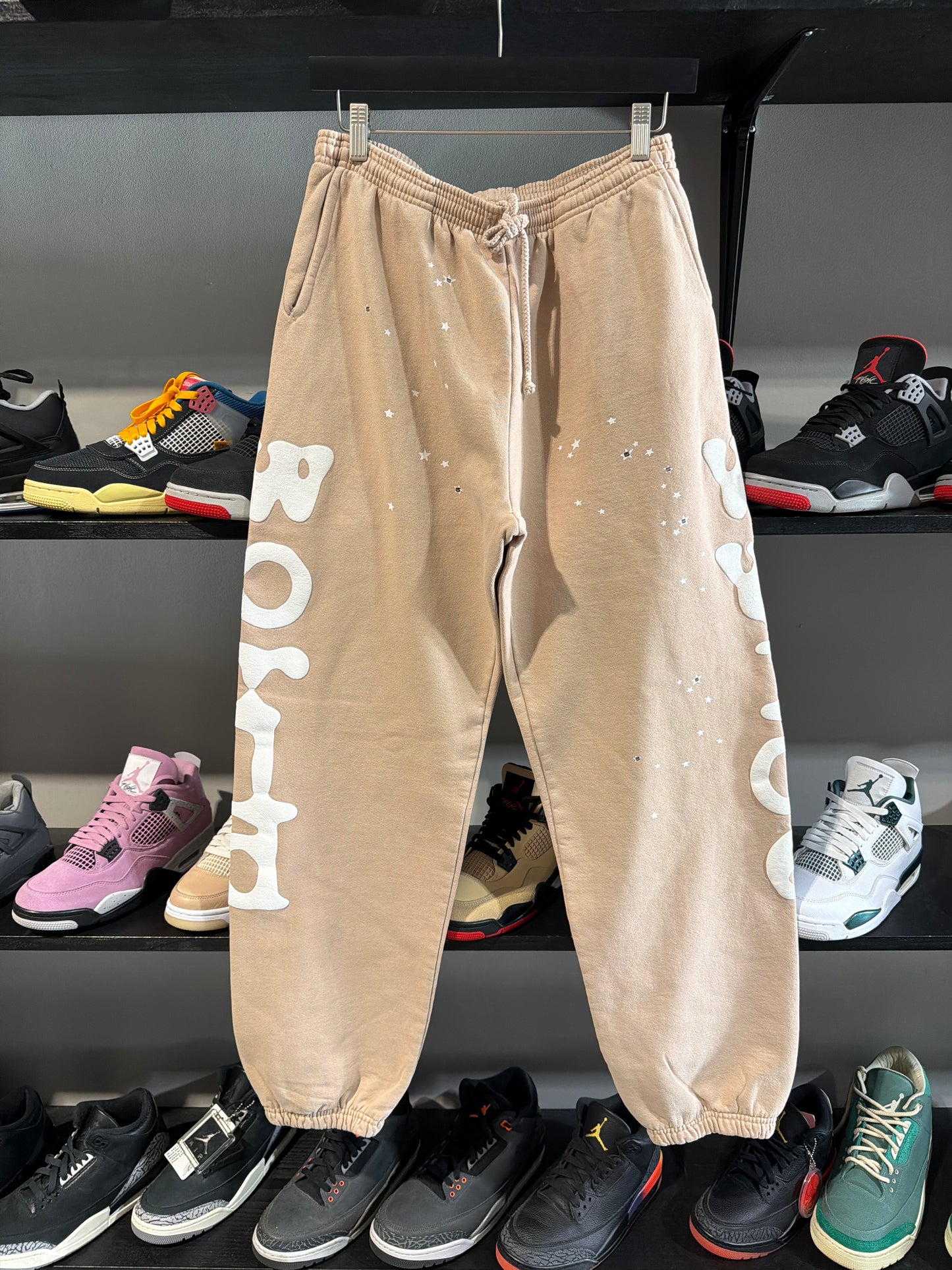 Sp5der Beluga Beige Sweatpants Sz M