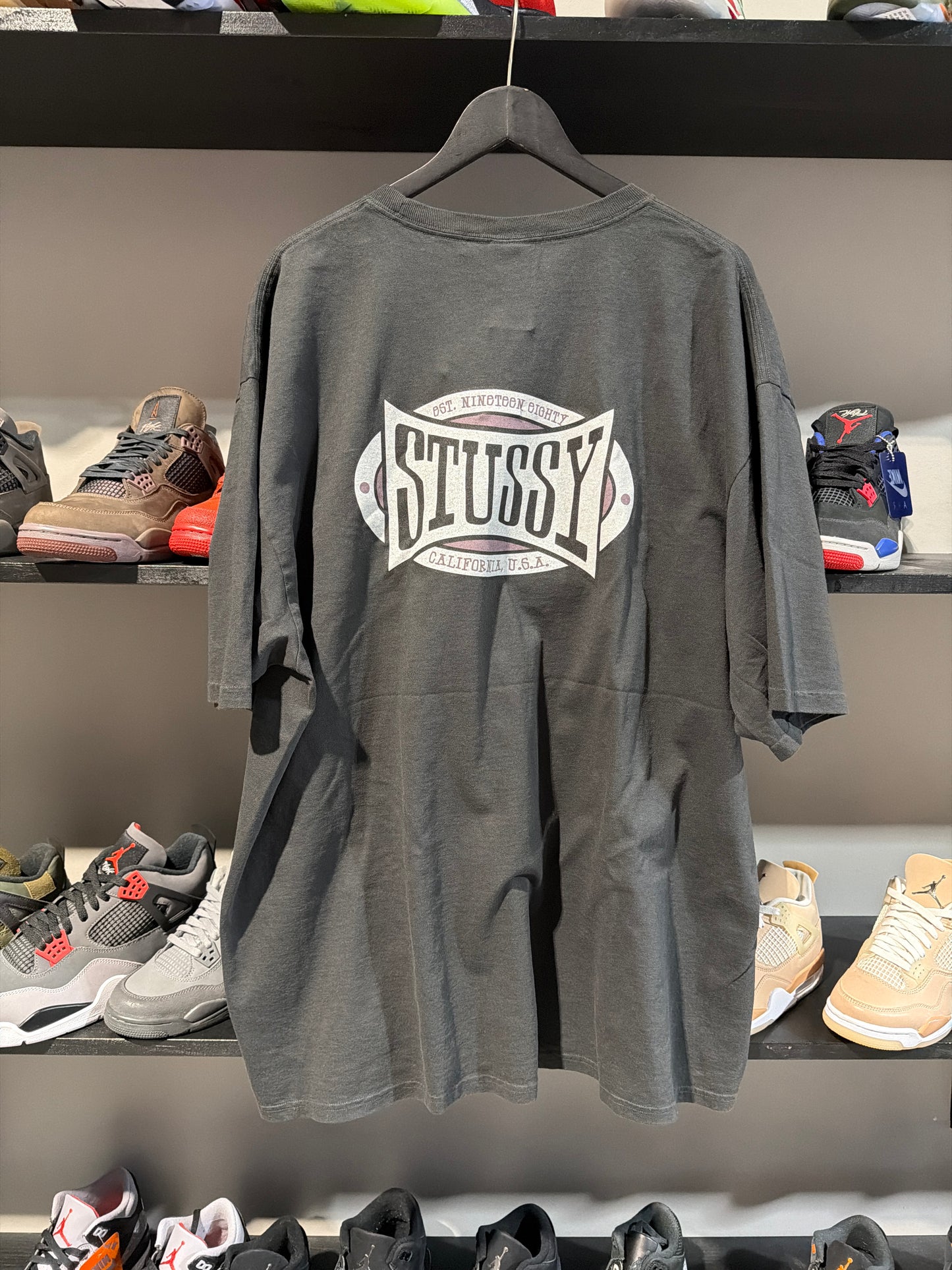 STUSSY CHAMPION OVAL TEE BLACK