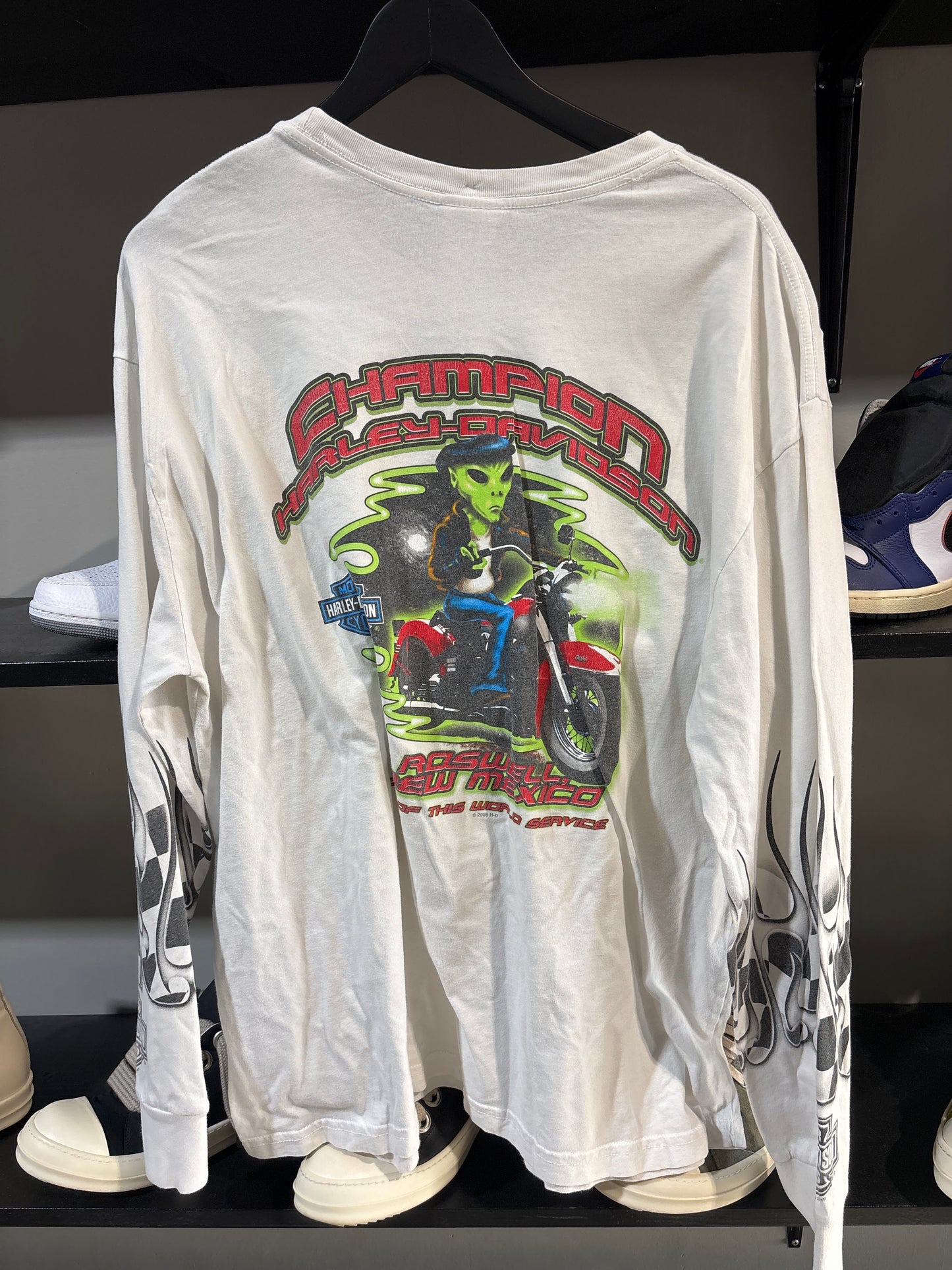 Harley Davidson White Flame Longsleeve Sz XL