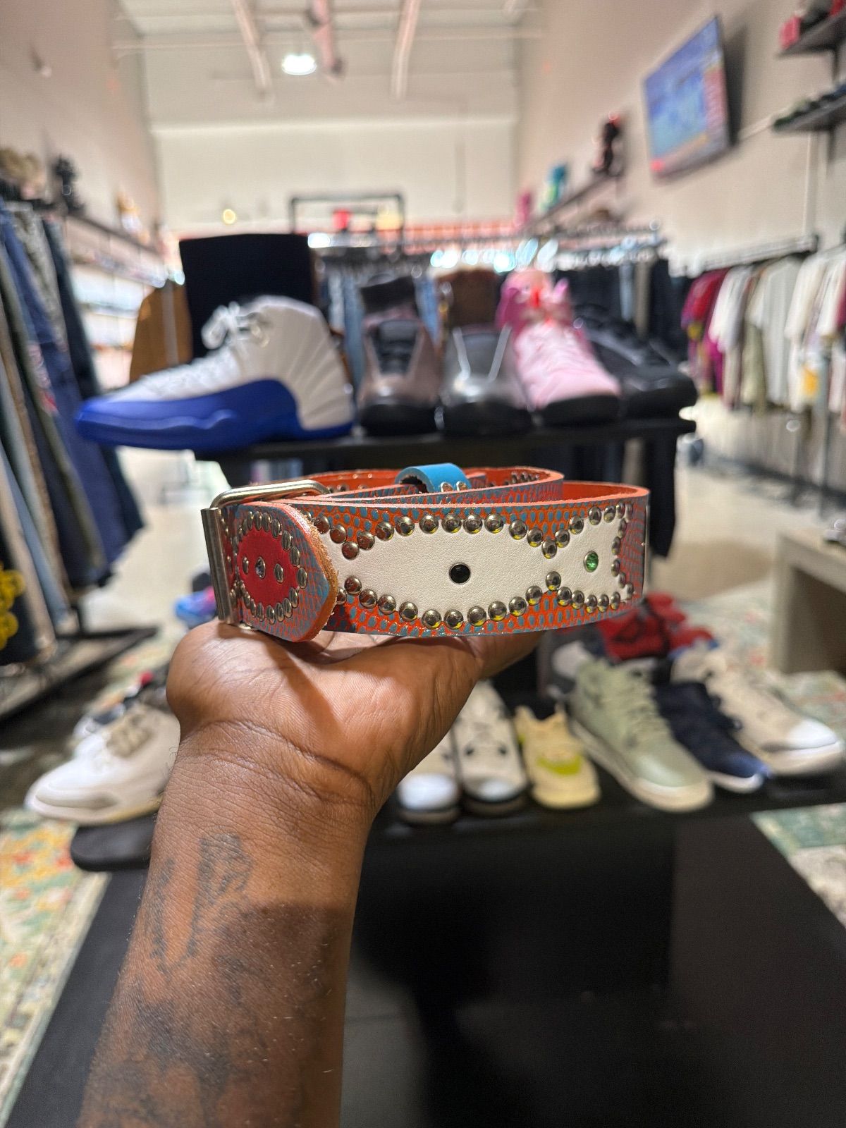 HOTW Blue/Orange Studded Belt