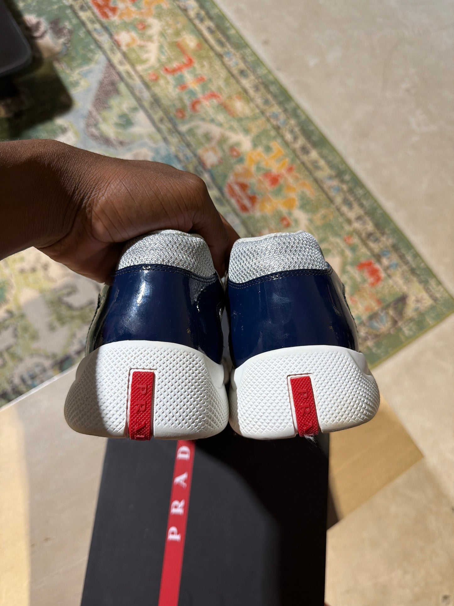 Prada Cup Navy/White Used Sz 10.5
