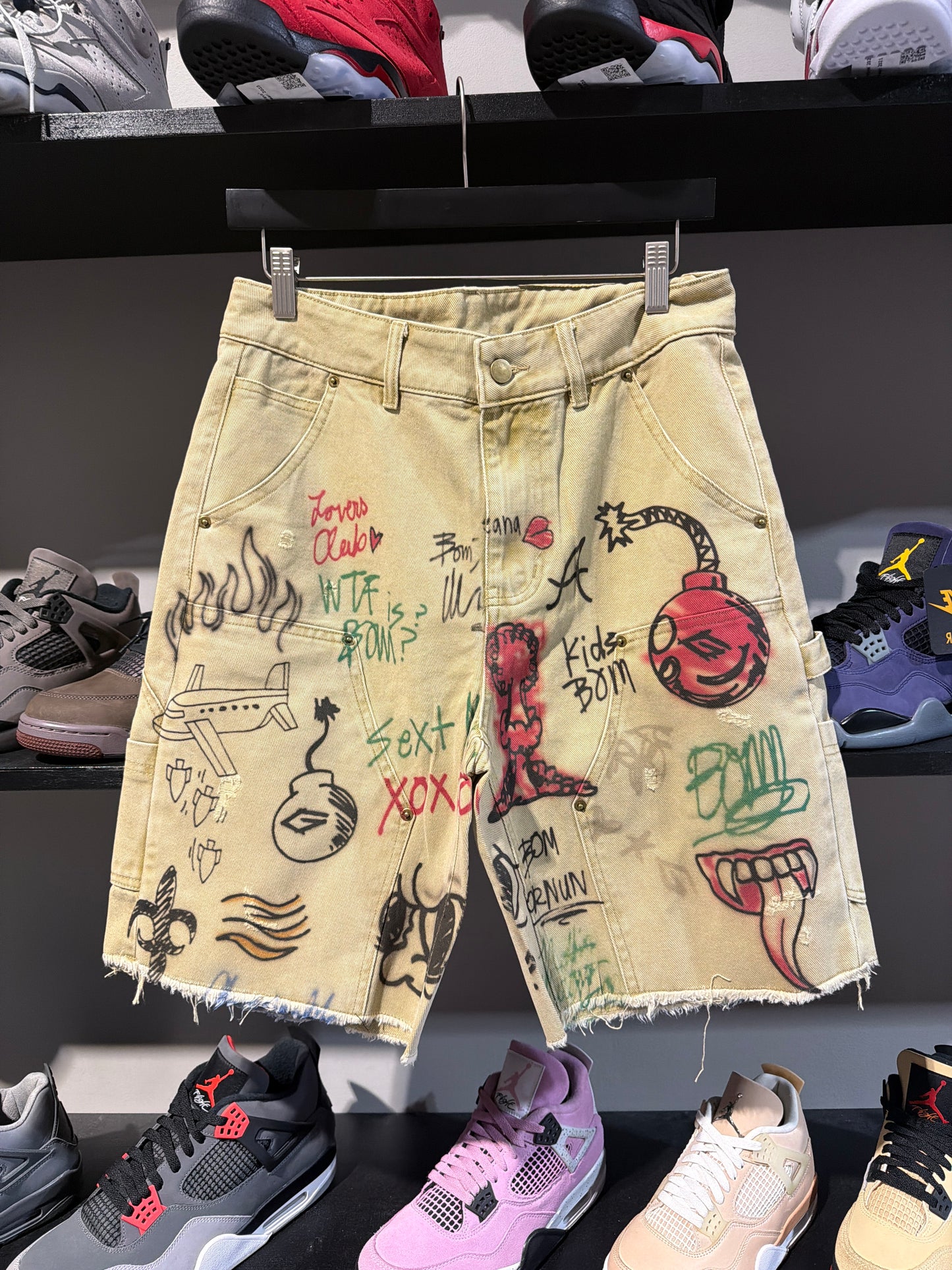Abominable Graffiti Khaki Shorts