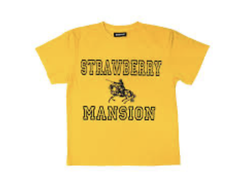 unwanted co strawberry mansion yellow black tee
