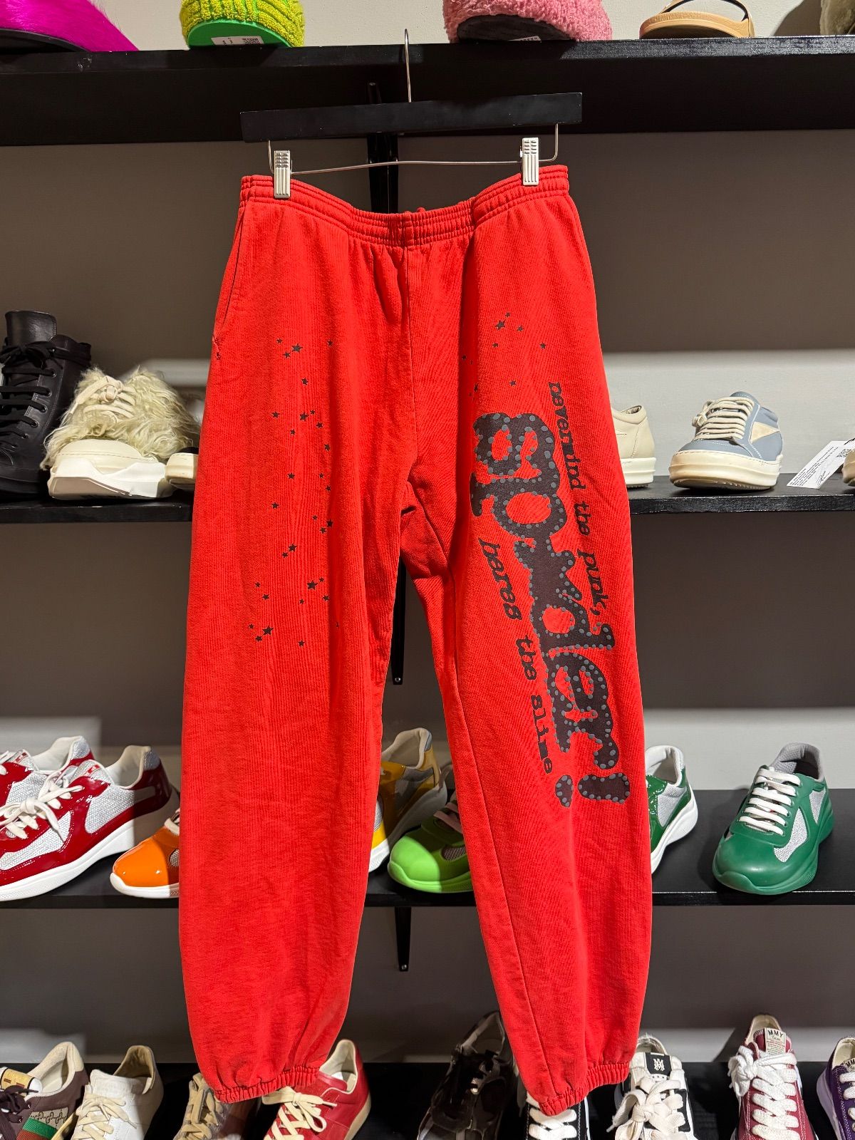 Sp5der Red and Black Sweats