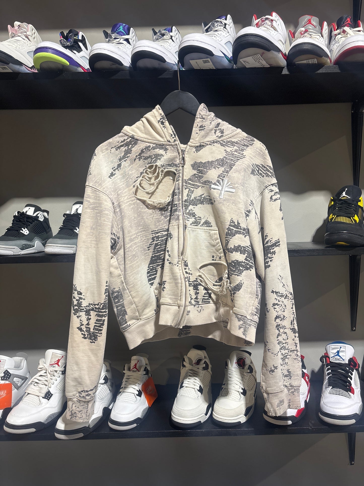 Vertabrae Grafitti Ivory Zip Up Jacket