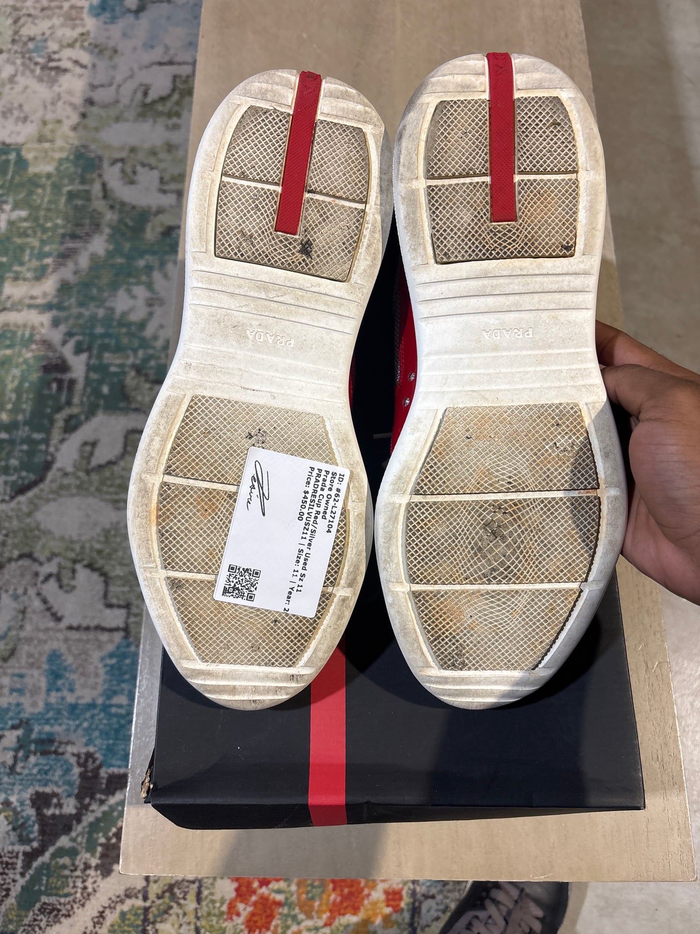 Prada Cup Red/Silver Used Sz 11