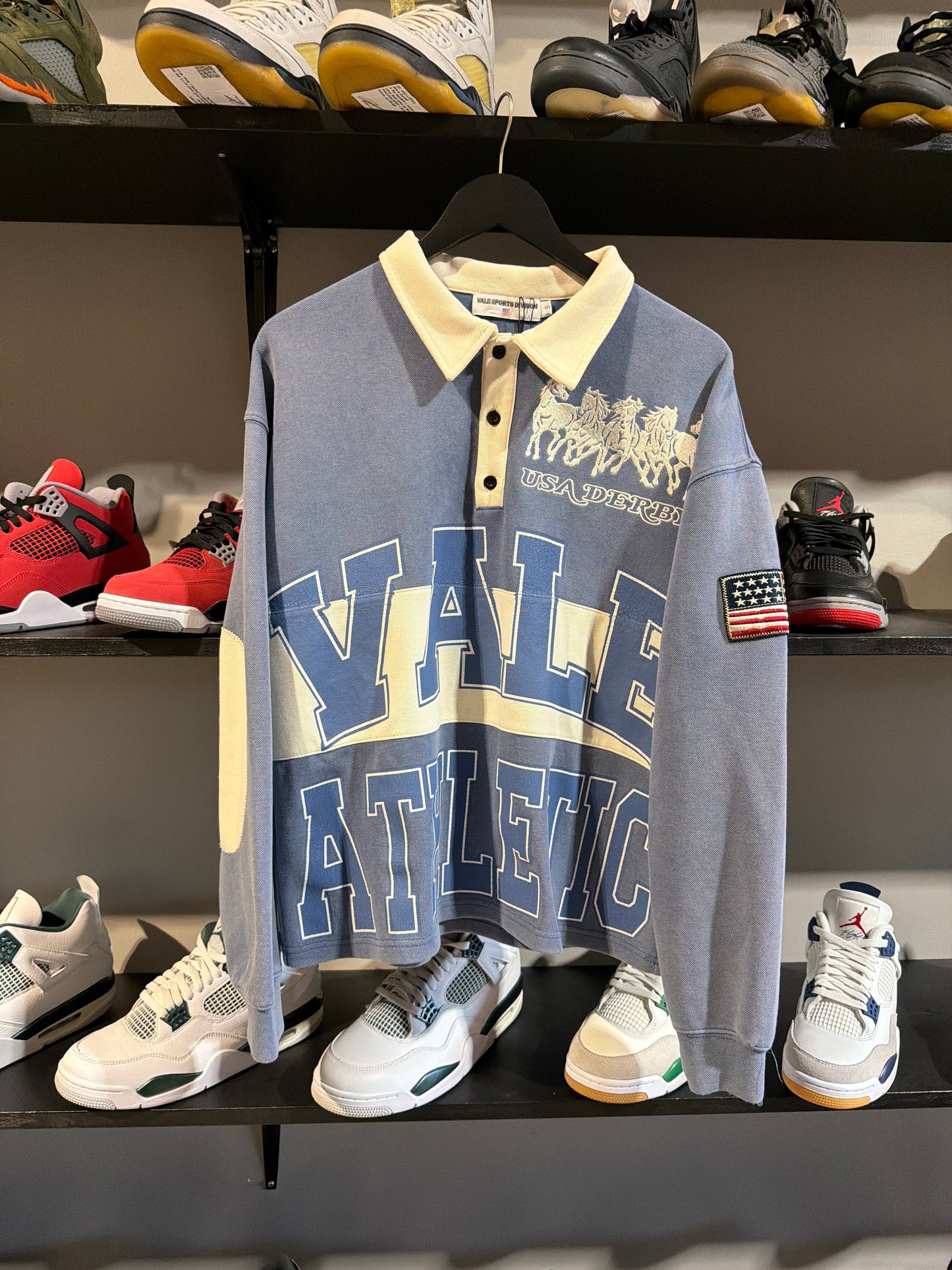 Vale Light Blue Longsleeve Rugby Sz S