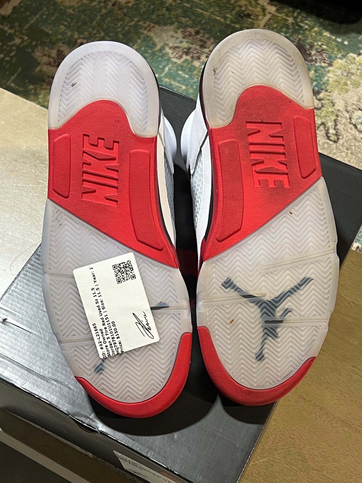 Jordan 5 Fire Red Used Sz 11.5