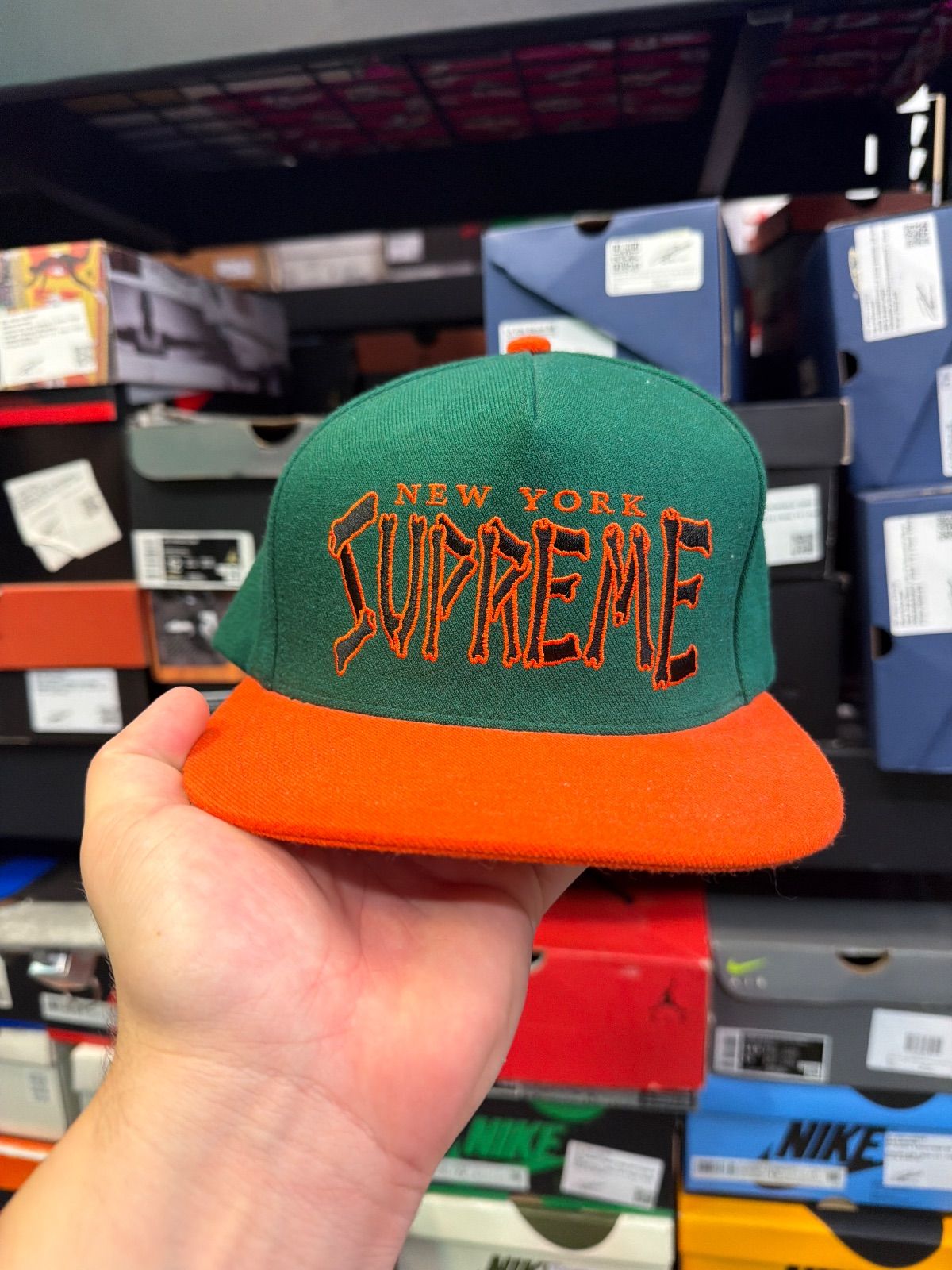 Supreme NY Green/Orange Snapback