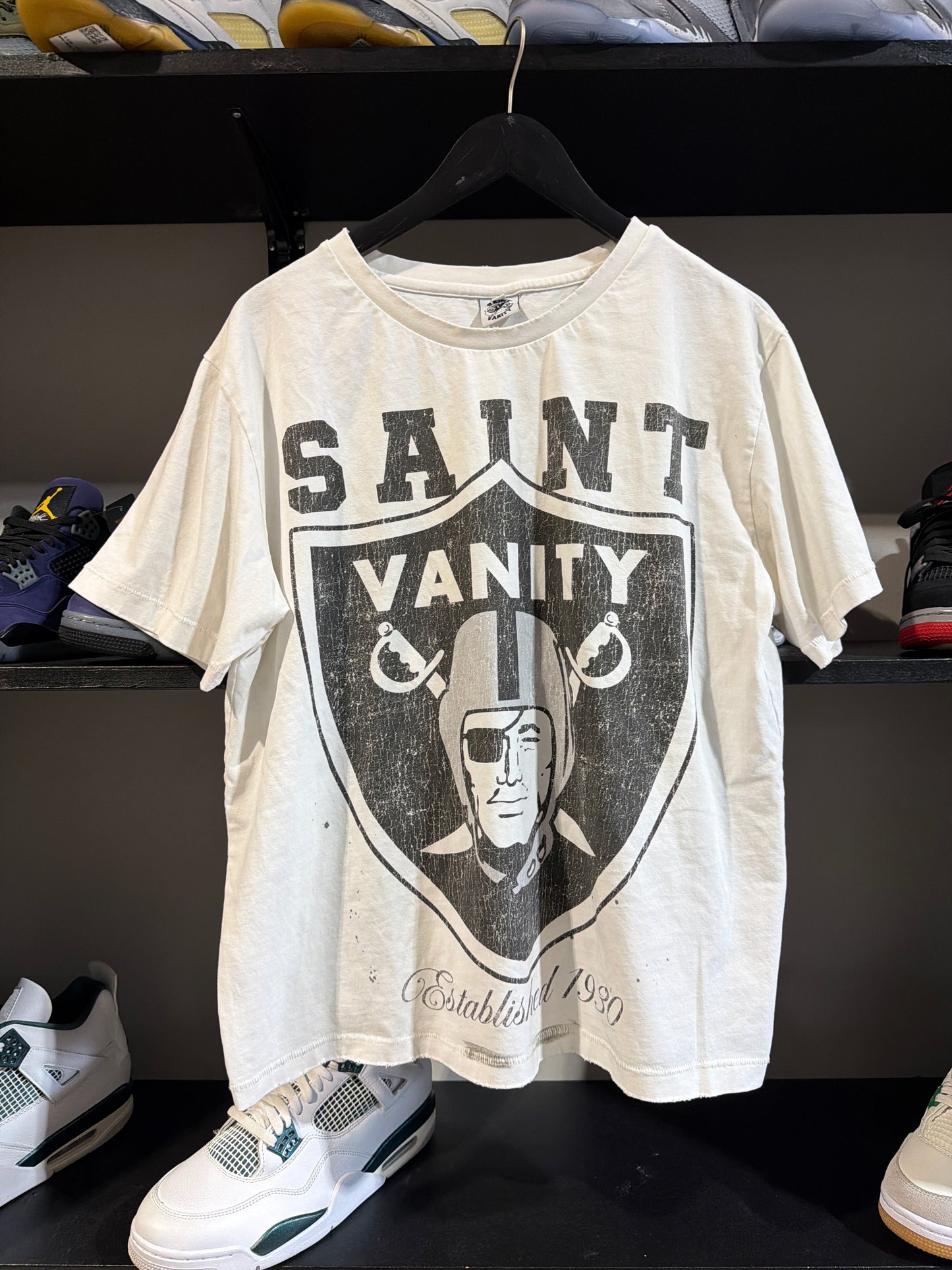 Saint Vanity Raiders White Tee Sz S