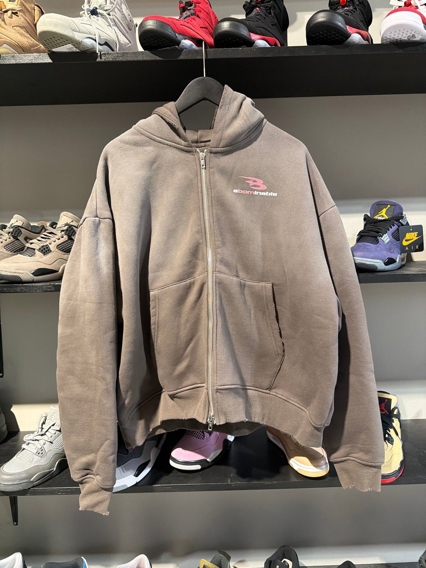 ABOMINABLE B LOGO GREY/PINK ZIPUP