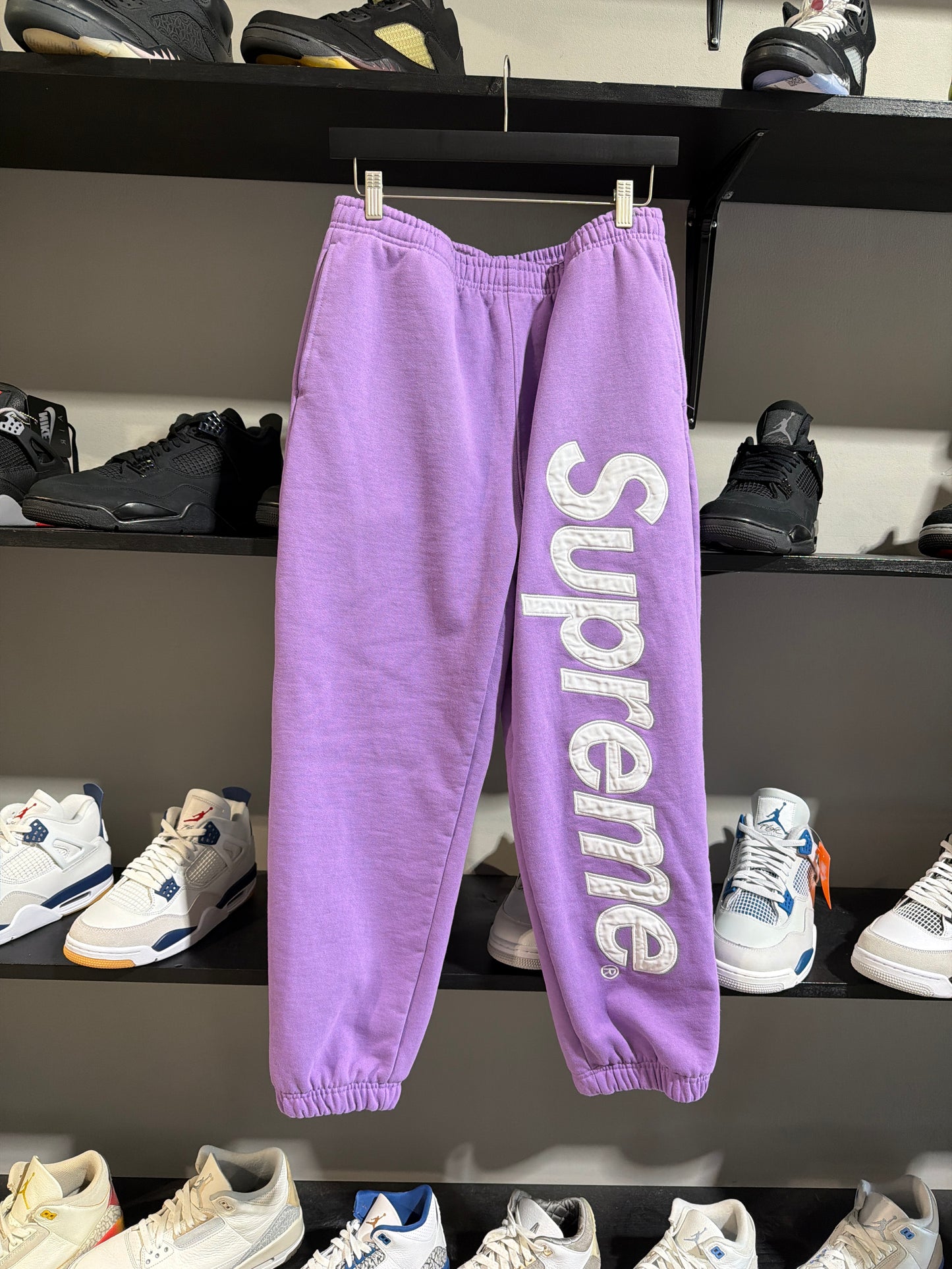Supreme Light Purple Spellout Sweats Sz M