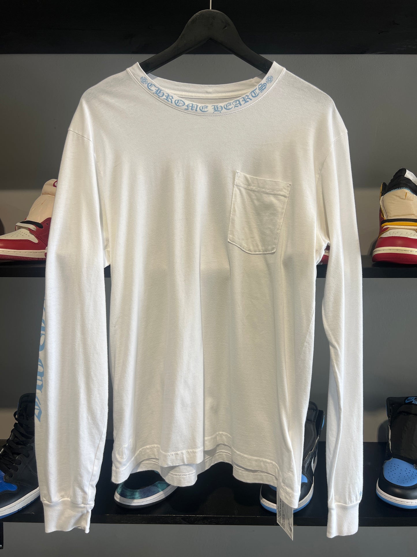 Chrome Hearts White/Baby Blue L/S Tee
