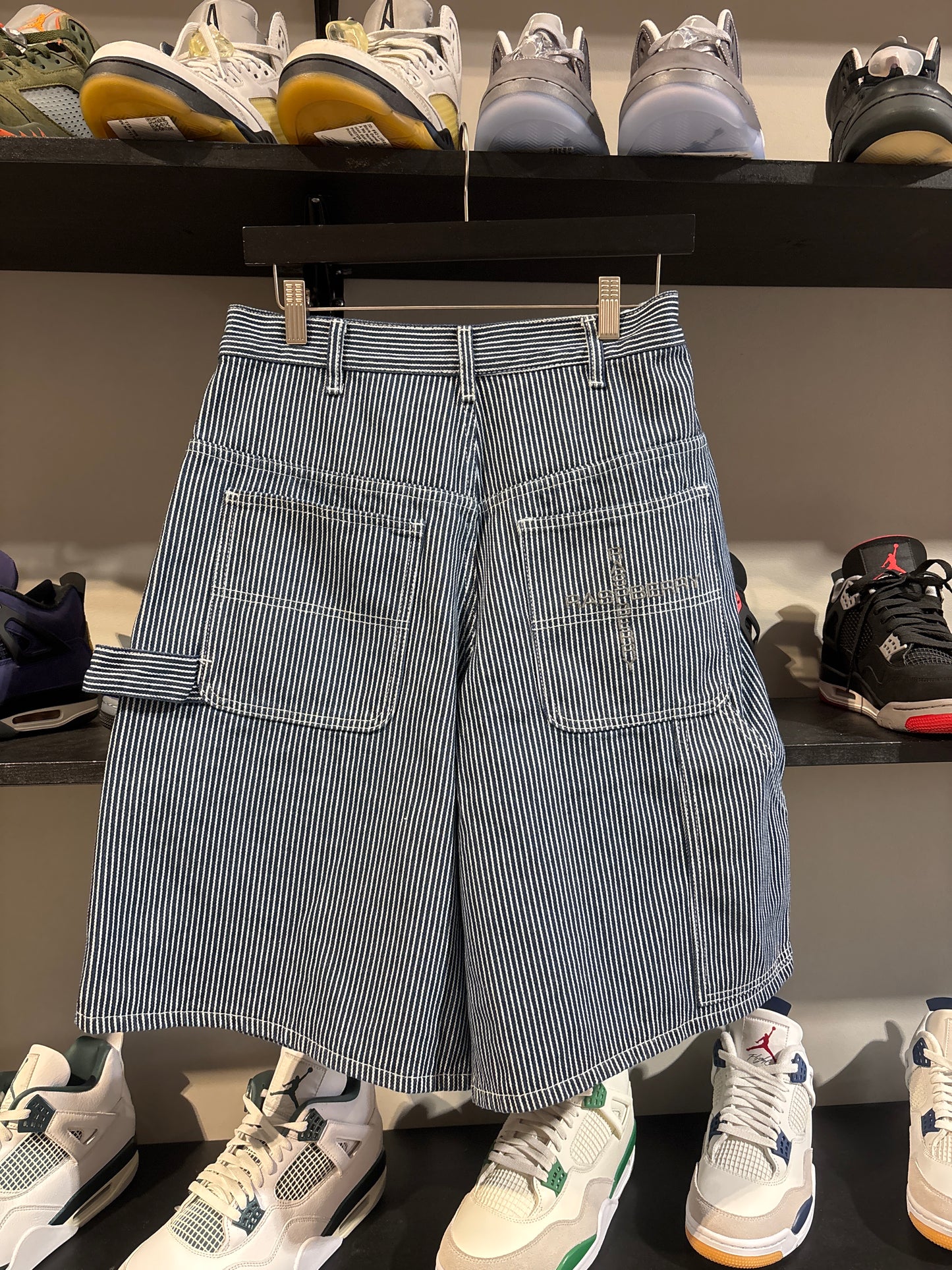 Gv Gallery Navy/White Pinstripe Shorts