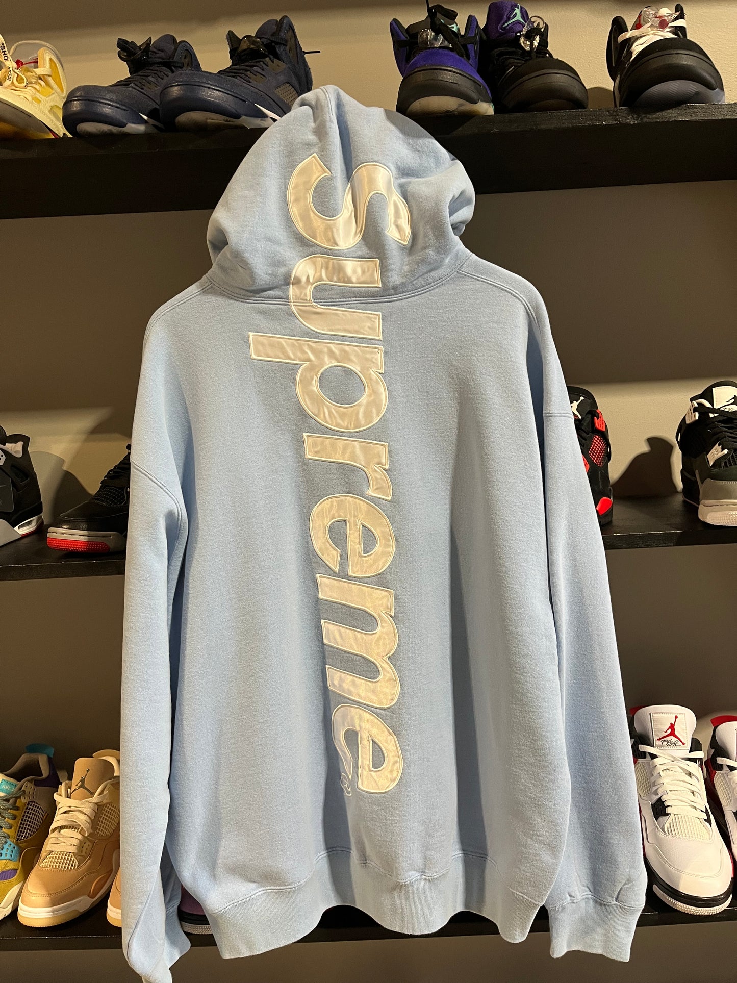 light blue supreme hoodie