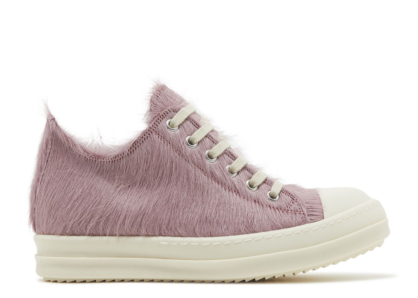 Rick Owens Wmns Lido Runway Low Sneaker Dusty Pink Cow Fur