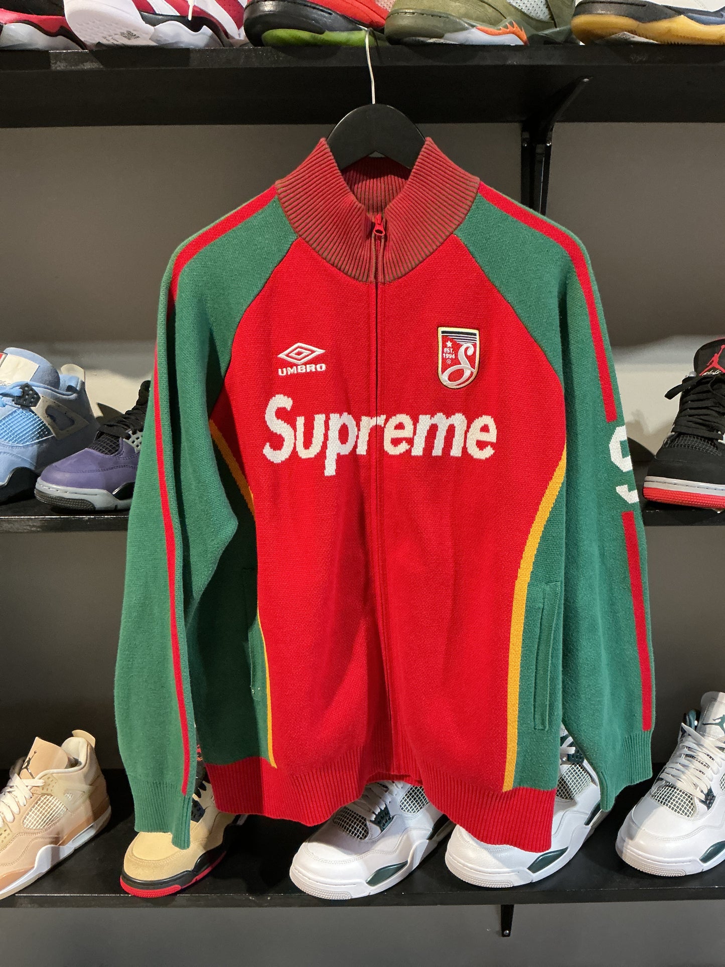 Supreme Umbro Knit Red/Green Zipup
