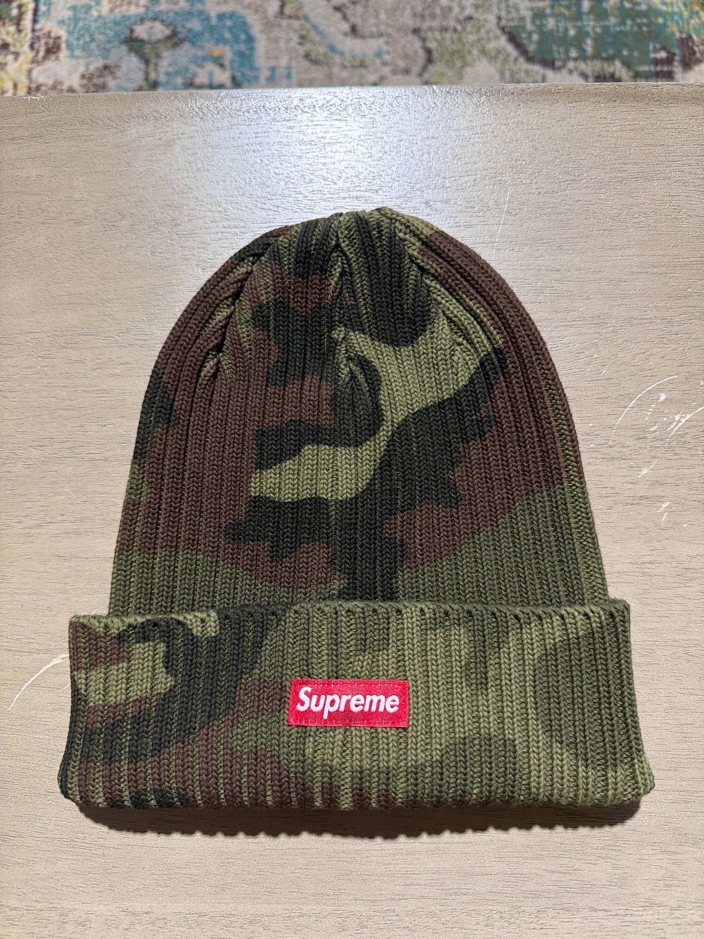 Supreme Overdyed Beanie (SS26) Woodland Camo
