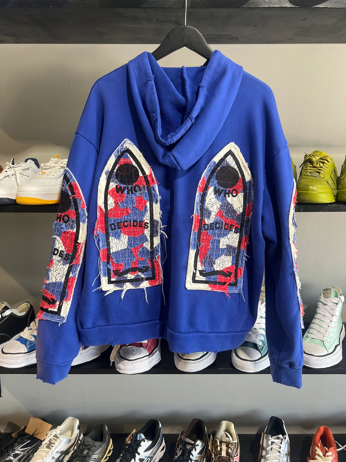 Who Decides War Hoodie Blue And Red