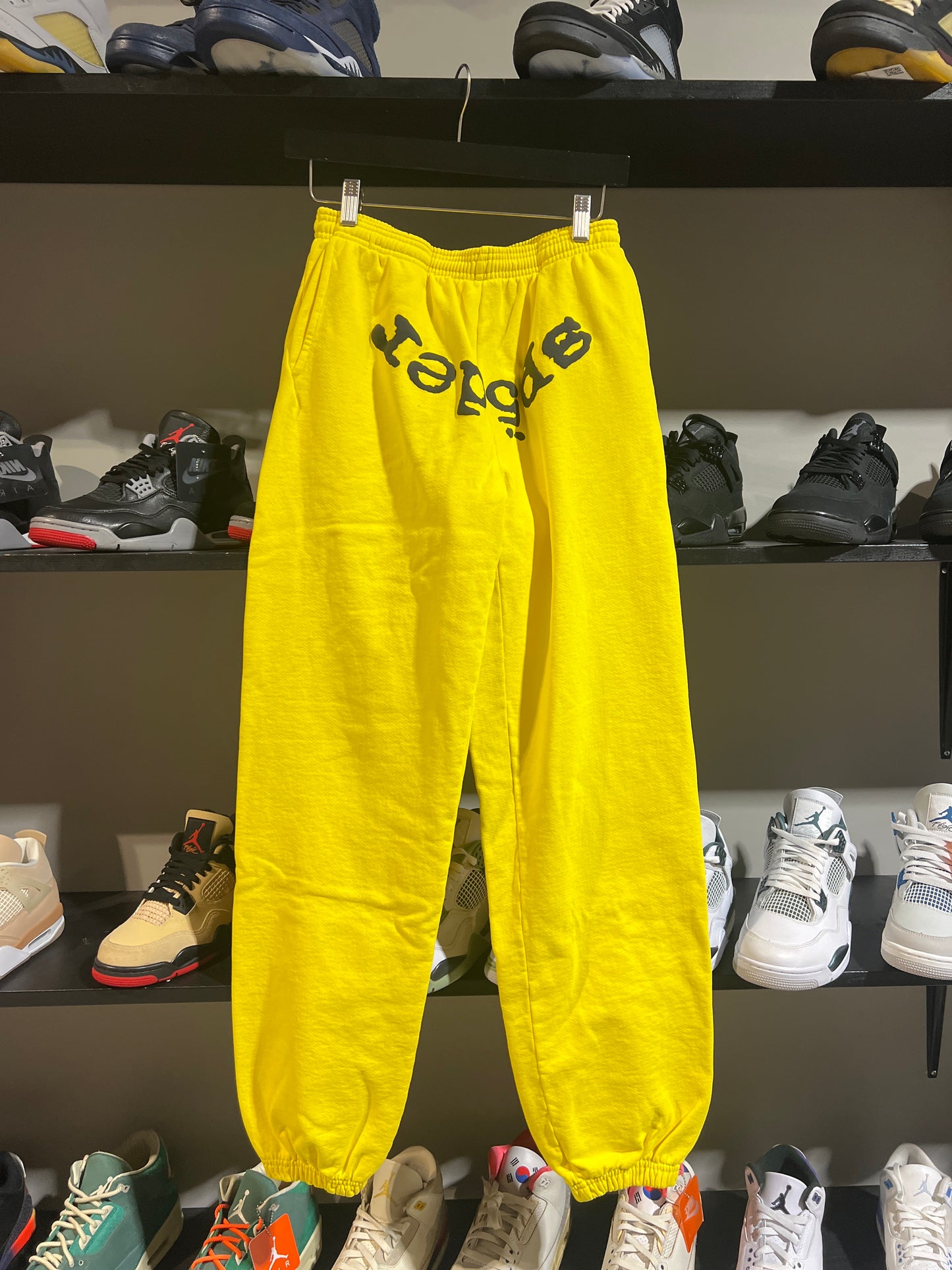 Sp5der yellow legacy sweatpants
