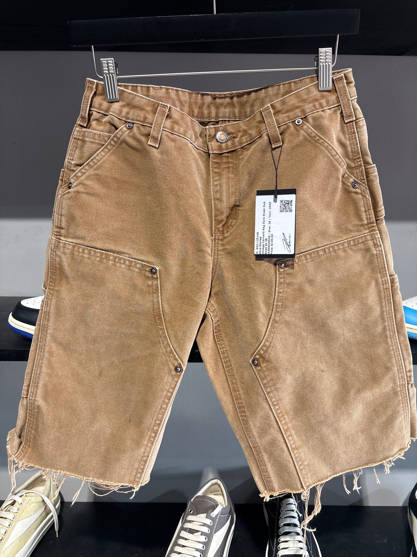 Vintage Carhartt Reg Dark Khaki Dub Knee Sz 28