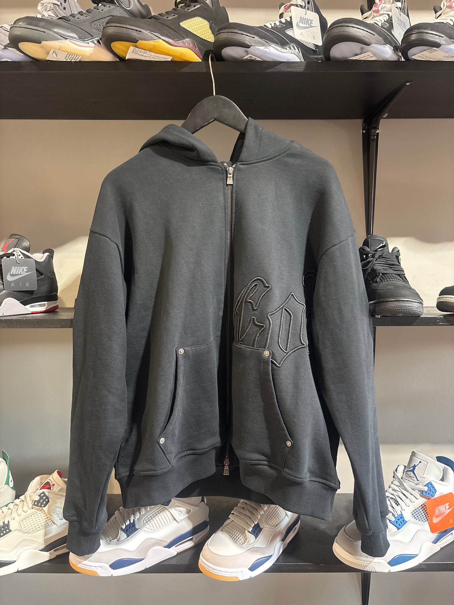 GODSPEED BLACK/BLACK ZIPUP SZ S