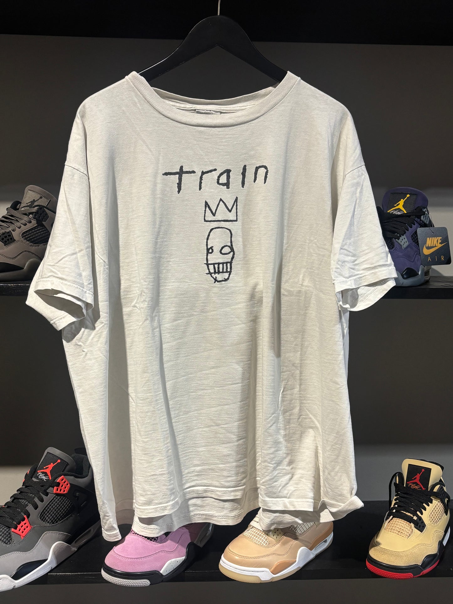 Vintage Train Tee White Black SZ Xl