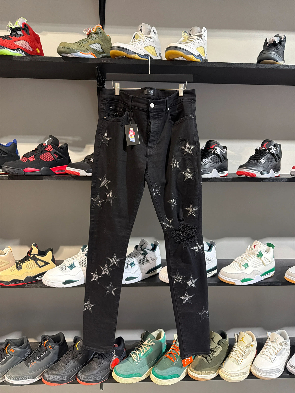Amiri Black /Star Paisley Denim Sz 36 - Pre-Owned