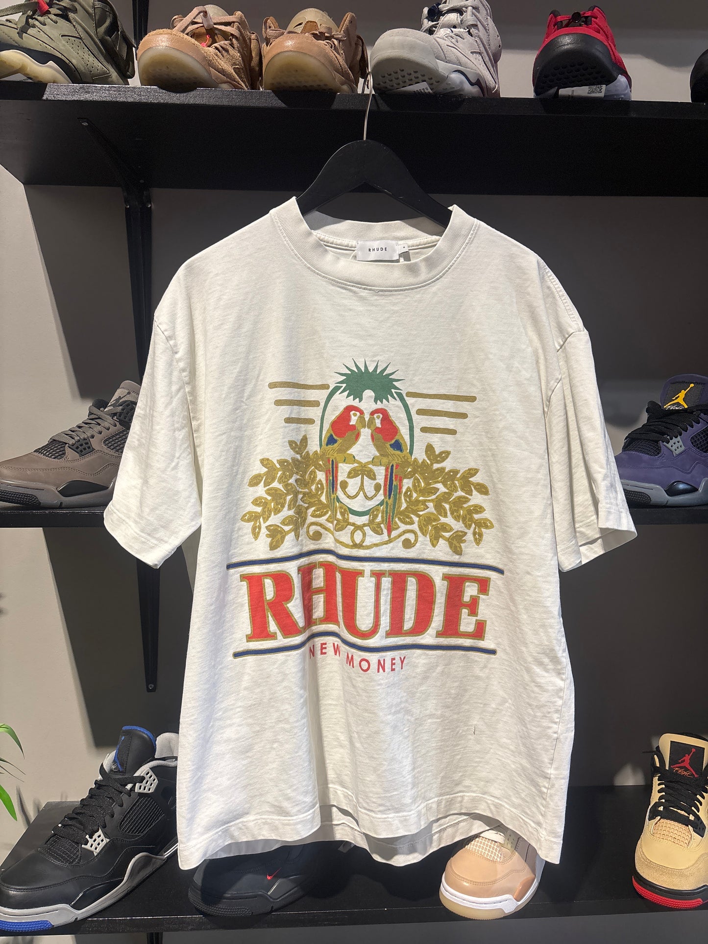 Rhude double bird tee white Sz M