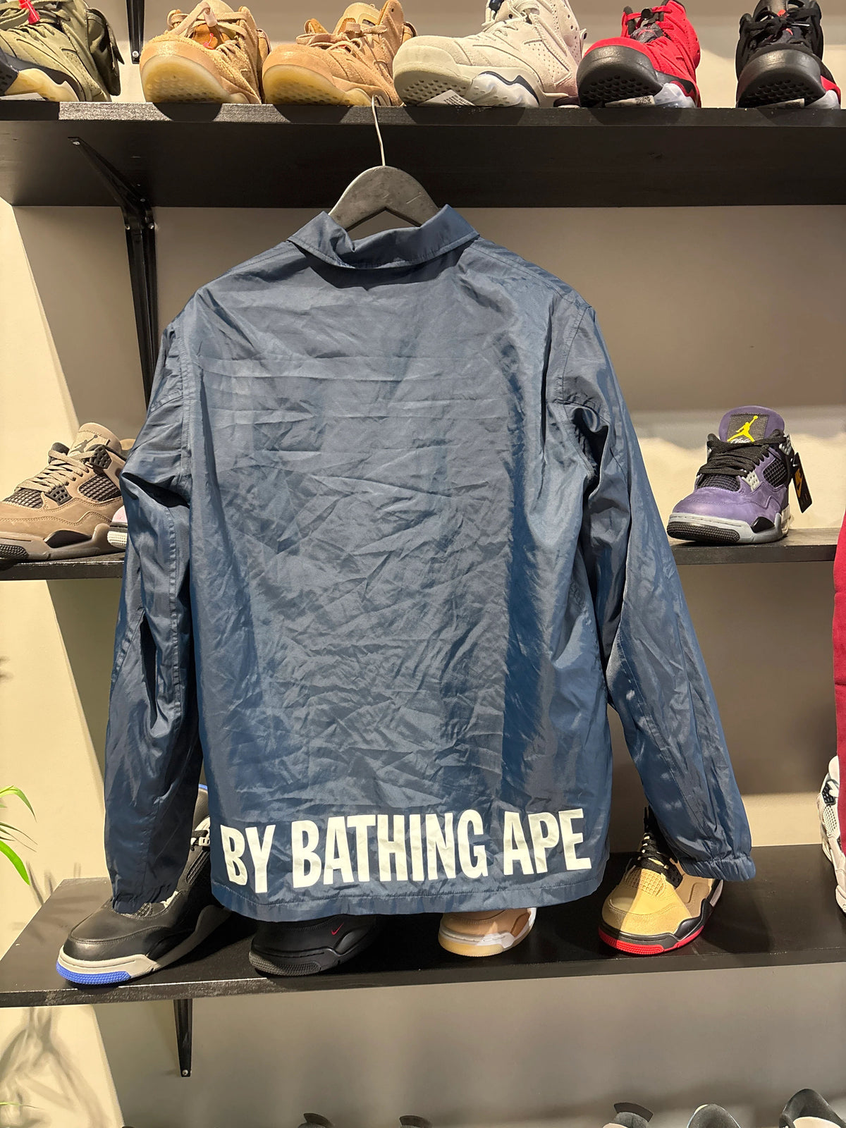 Bape Nylon Coaches Coat Navy Sz S - Pre-Owned