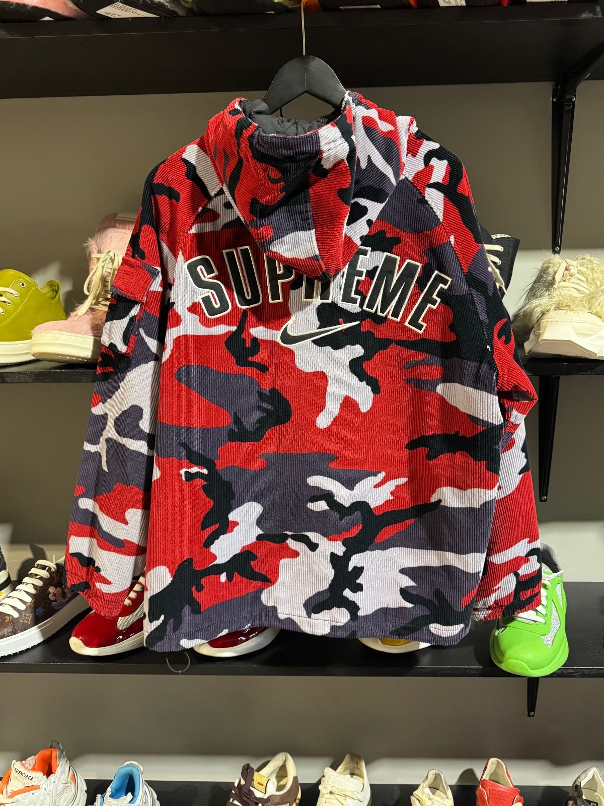 Supreme x Nike Red Camo Corduroy ZIpup