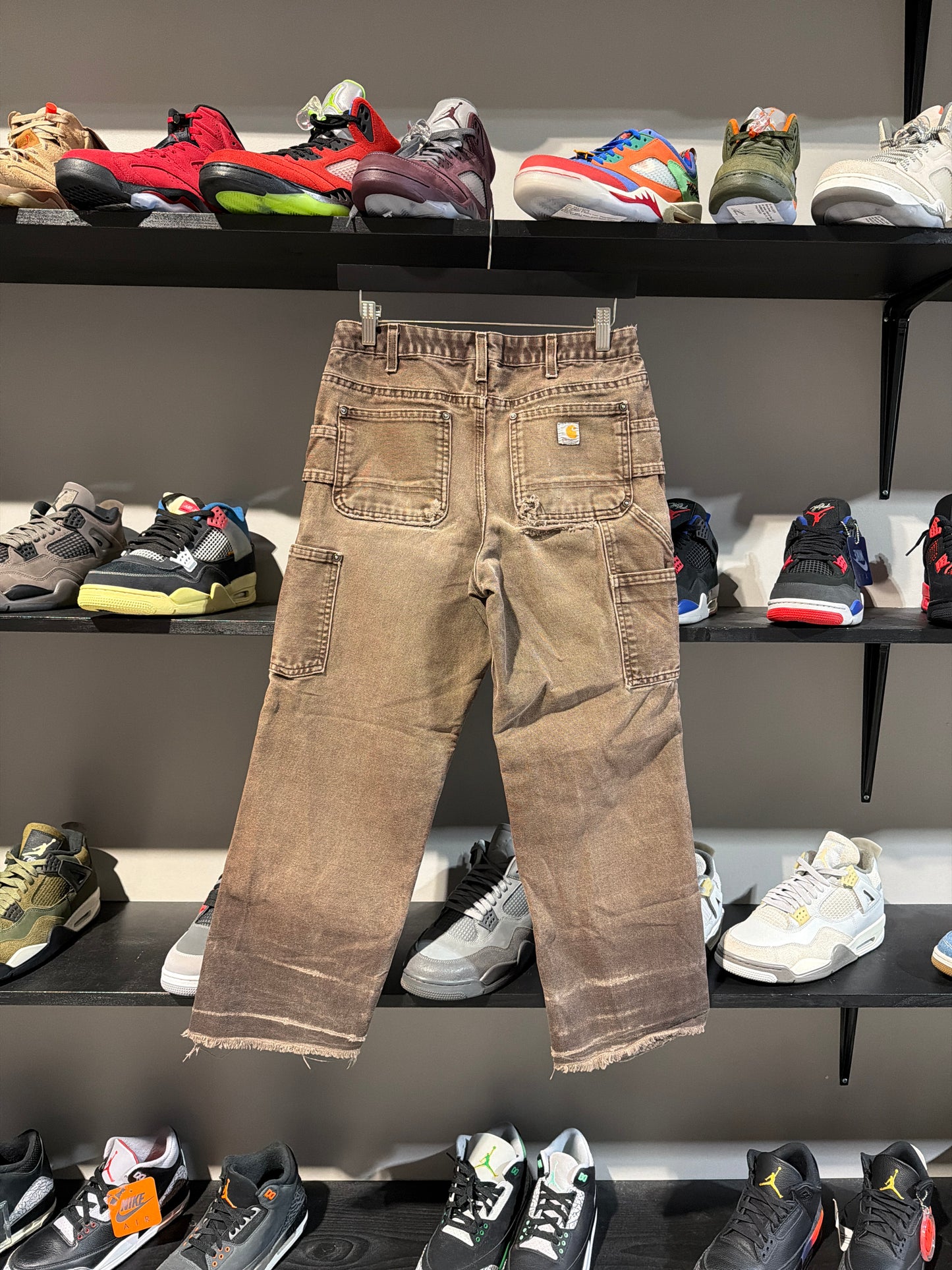Brown faded carhartt double knees sz 28