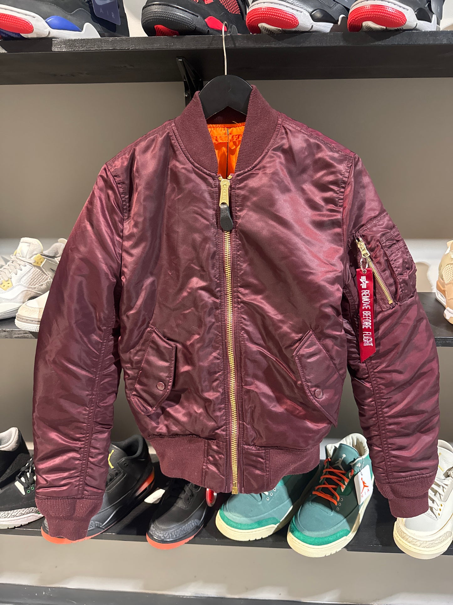 Vintage Burgundy Bomber Jacket