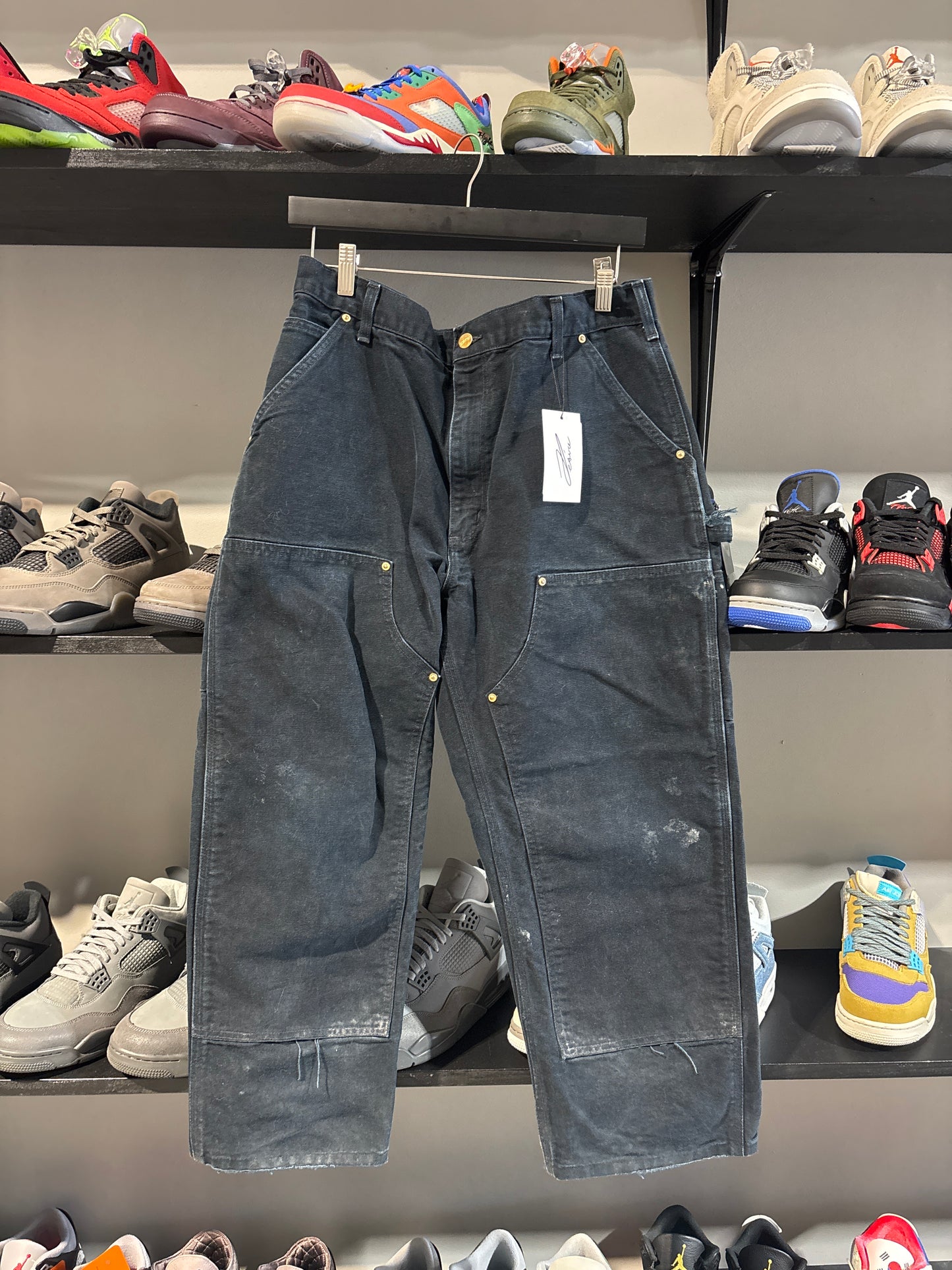 Vintage carhartt double knees black tapered