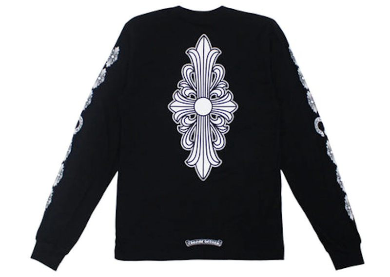 chrome hearts floral cross long sleeve black