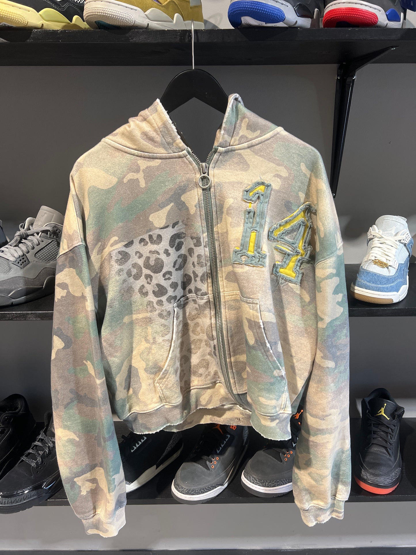 Vale Cheetah Camo Zipup Green Yellow