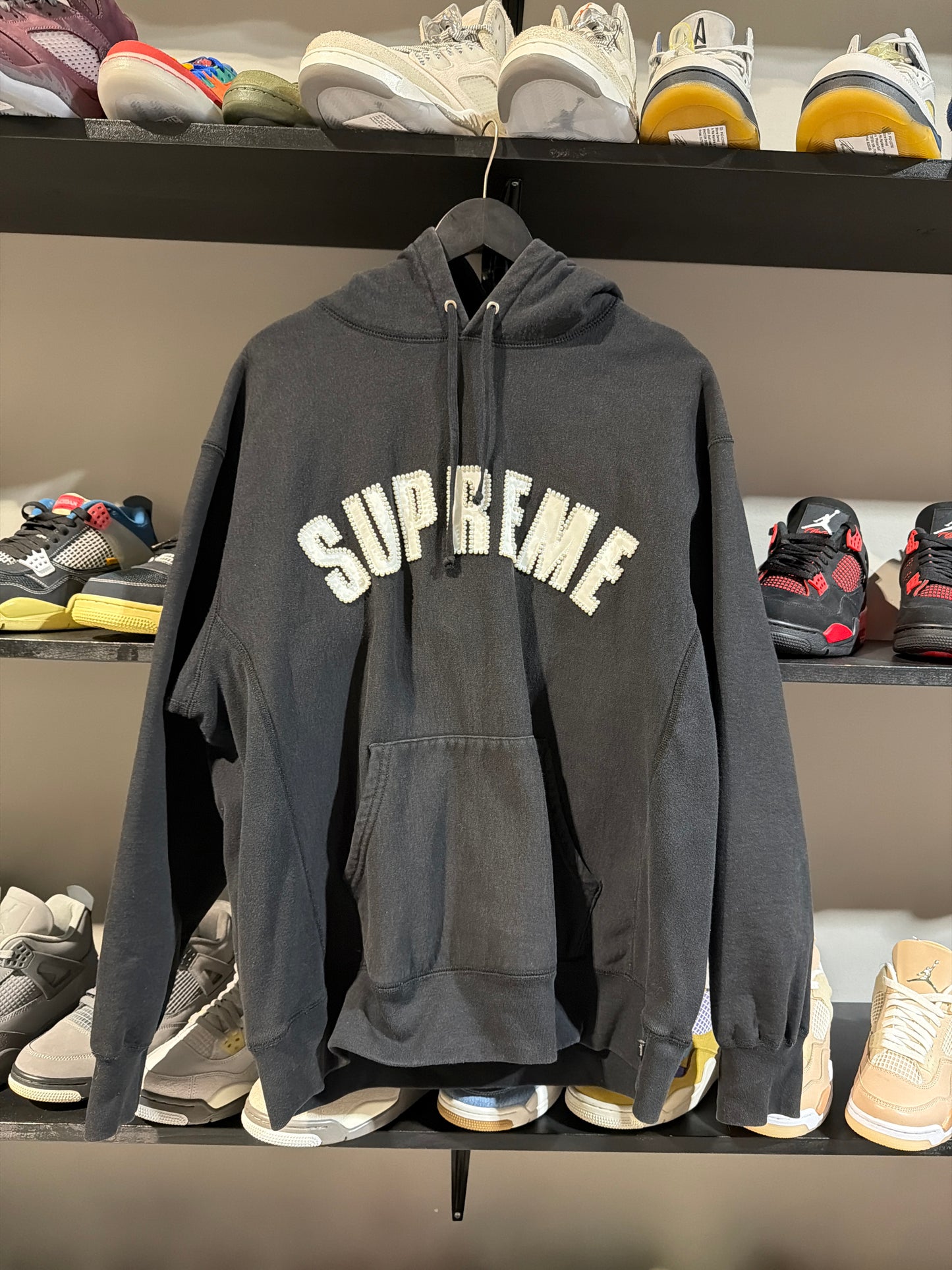 Supreme pearls hoodie black