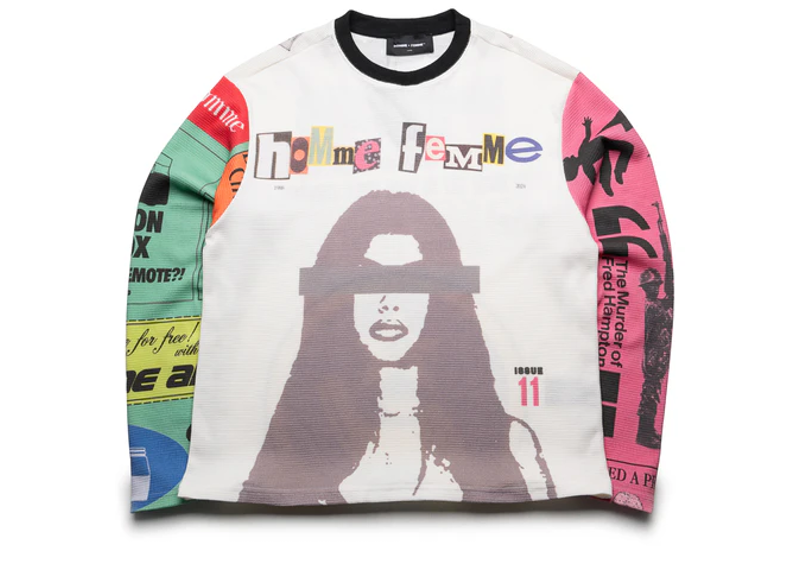 homme femme pink thermal long sleeve