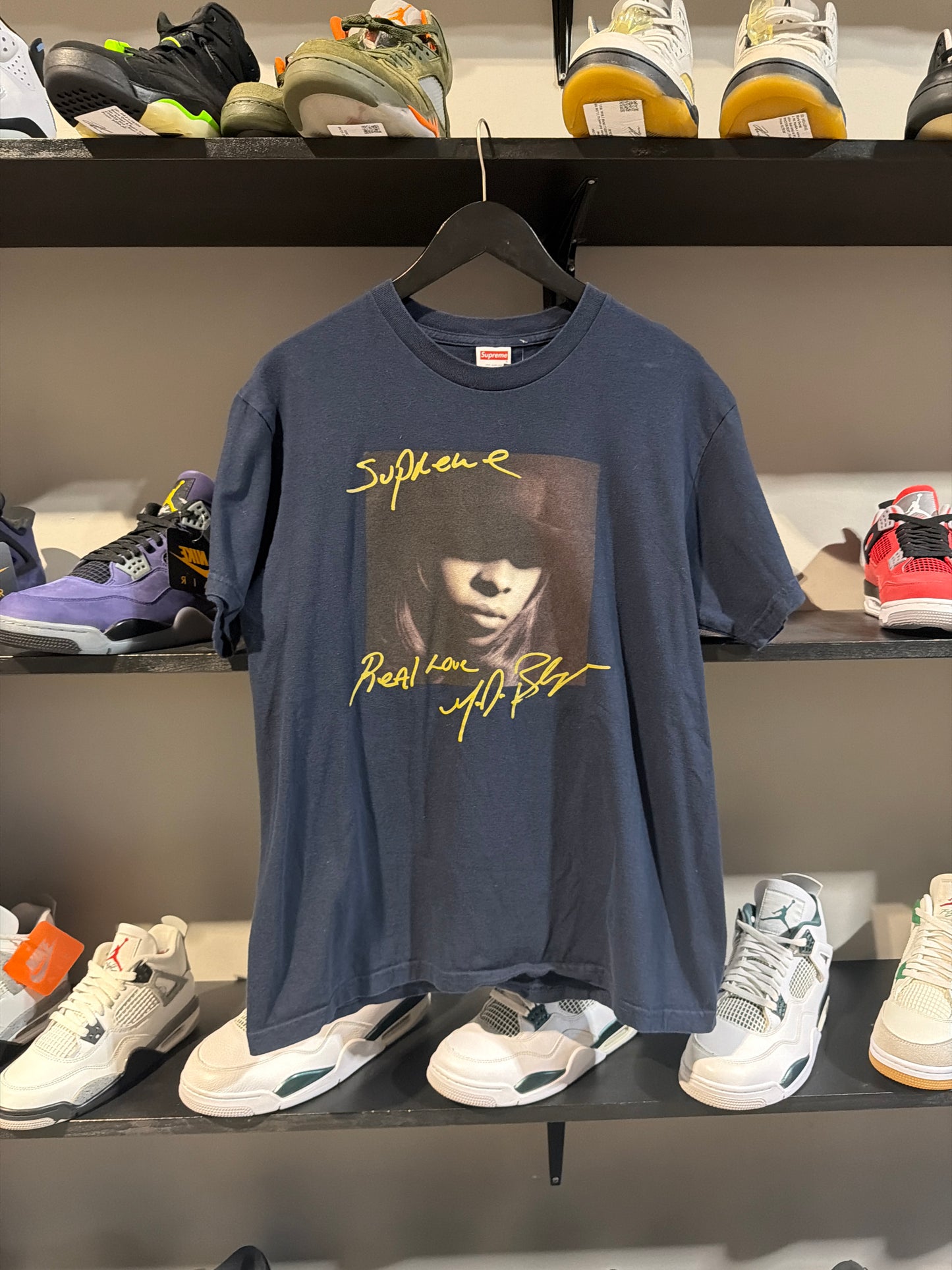 Supreme Mary J Blige Navy Tee Sz M