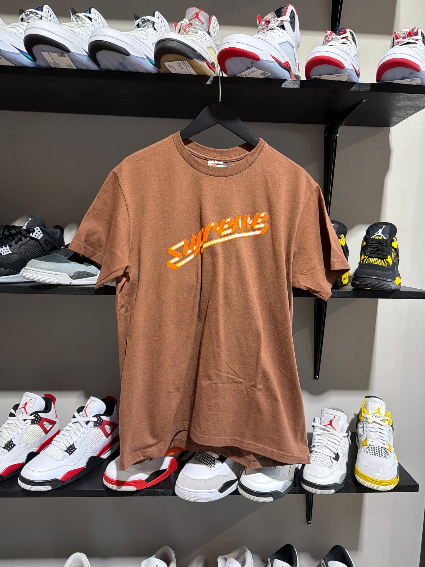 Supreme banner Tee brown/orange