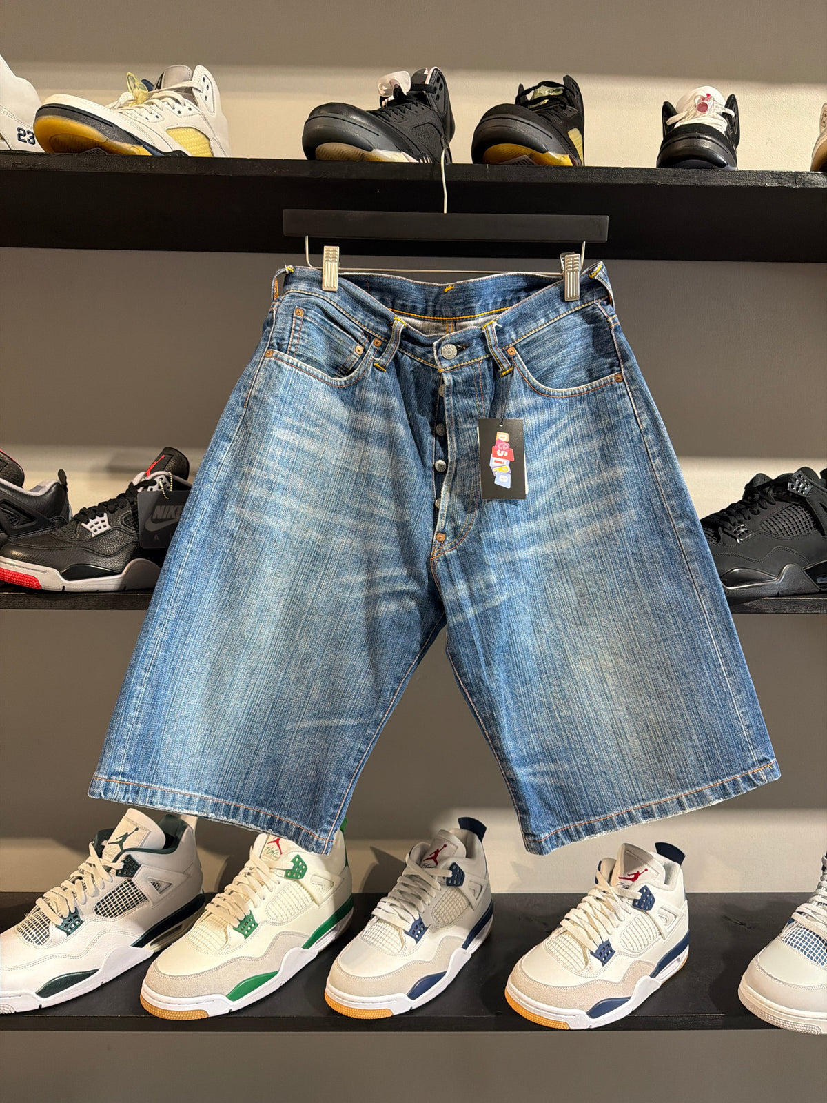 Evisu Red Logo Pocket Denim Jorts - Pre-Owned