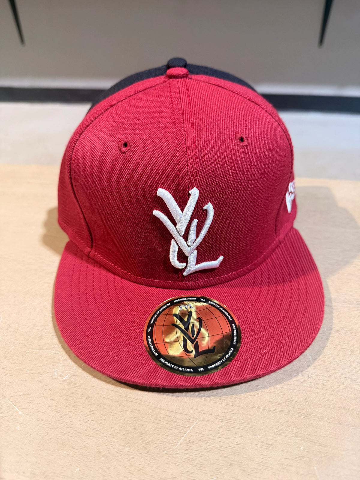 Yvl Fitted Hat Burgundy/White