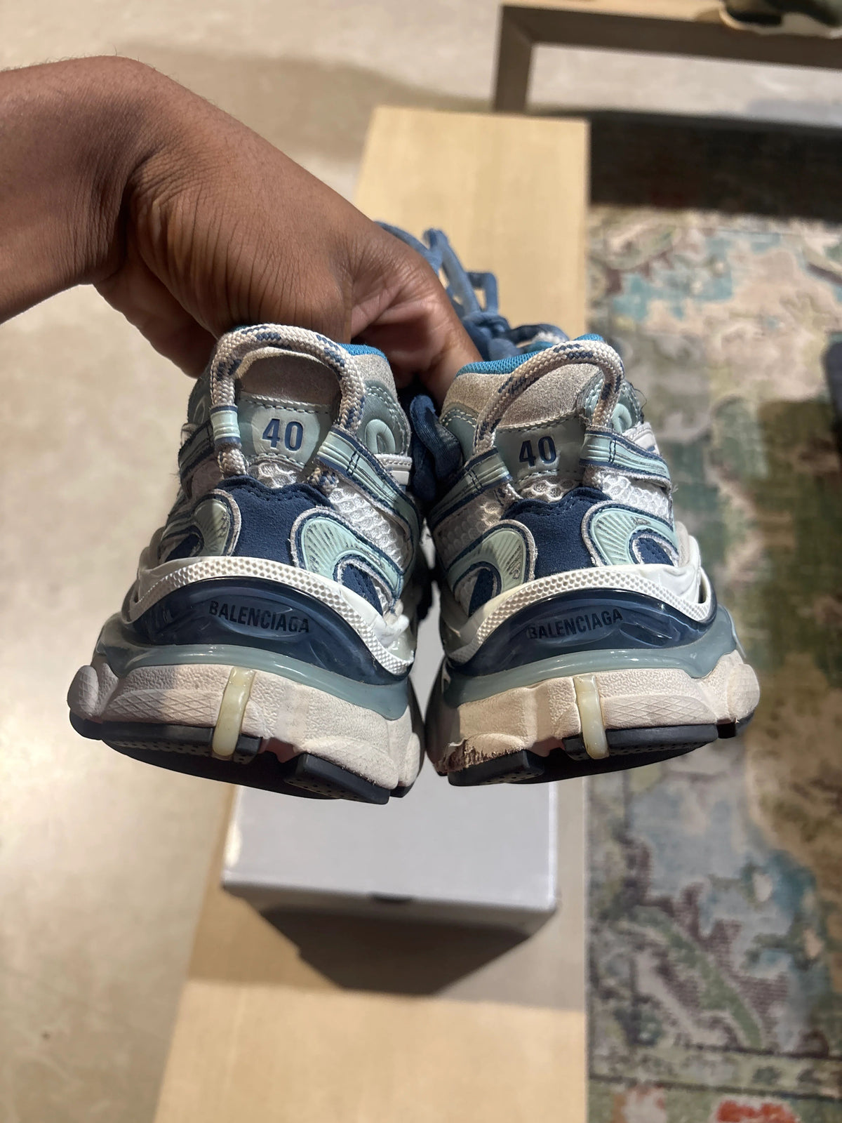 Balenciaga Runner Worn Out Blue Used Sz 7 - Pre-Owned