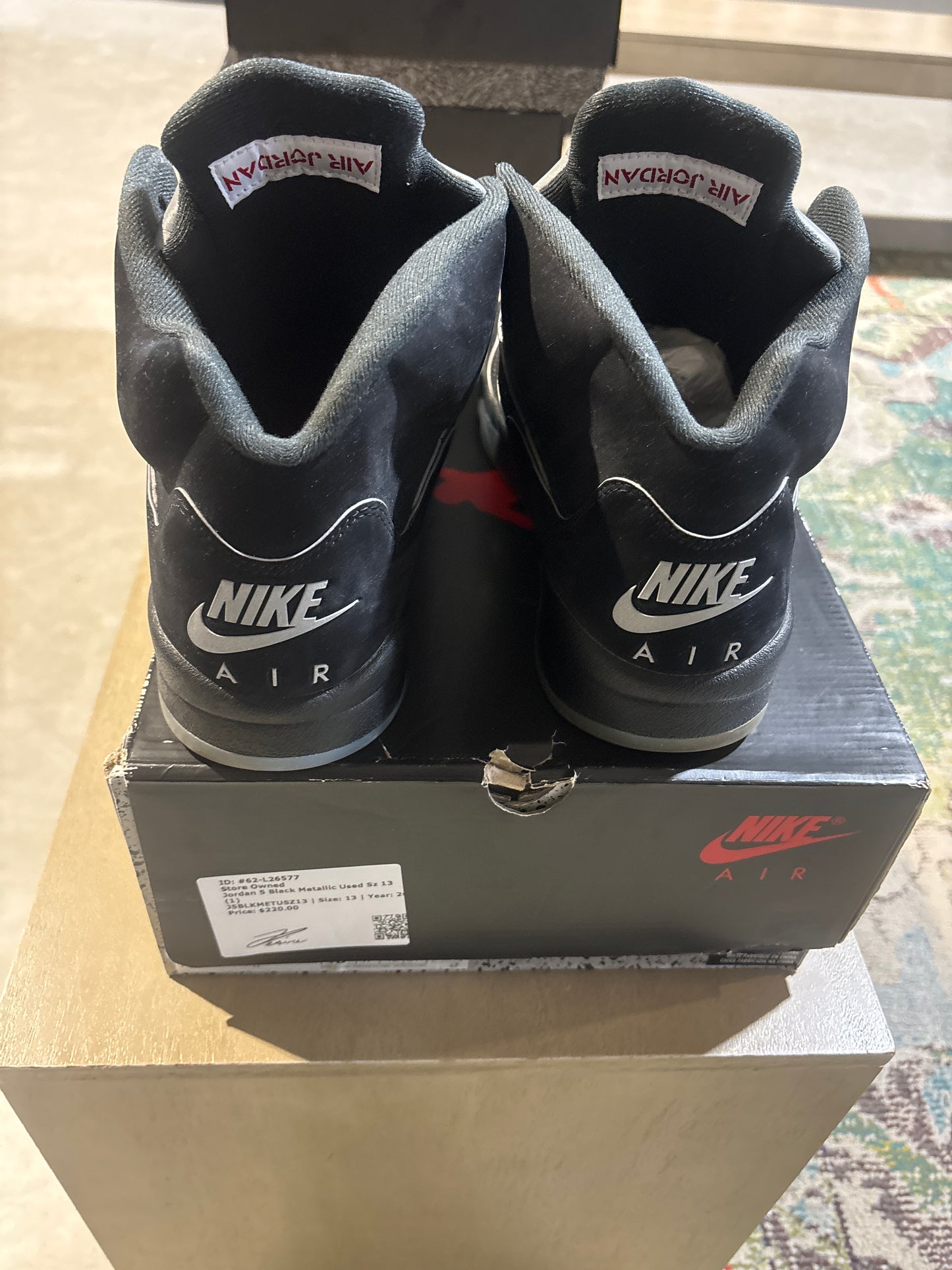 Jordan 5 Black Metallic Used Sz 13 (1)