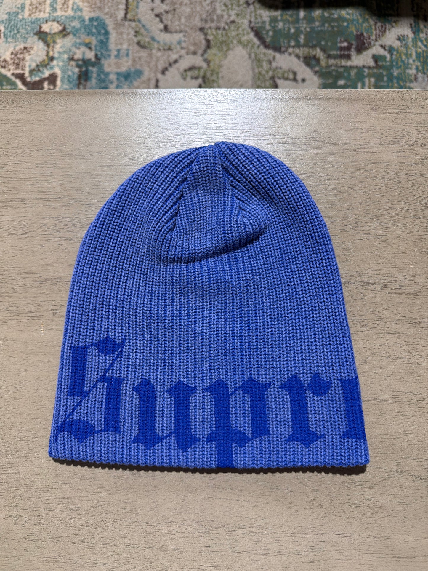 SUPREME OLD ENGLISH BEANIE BLUE