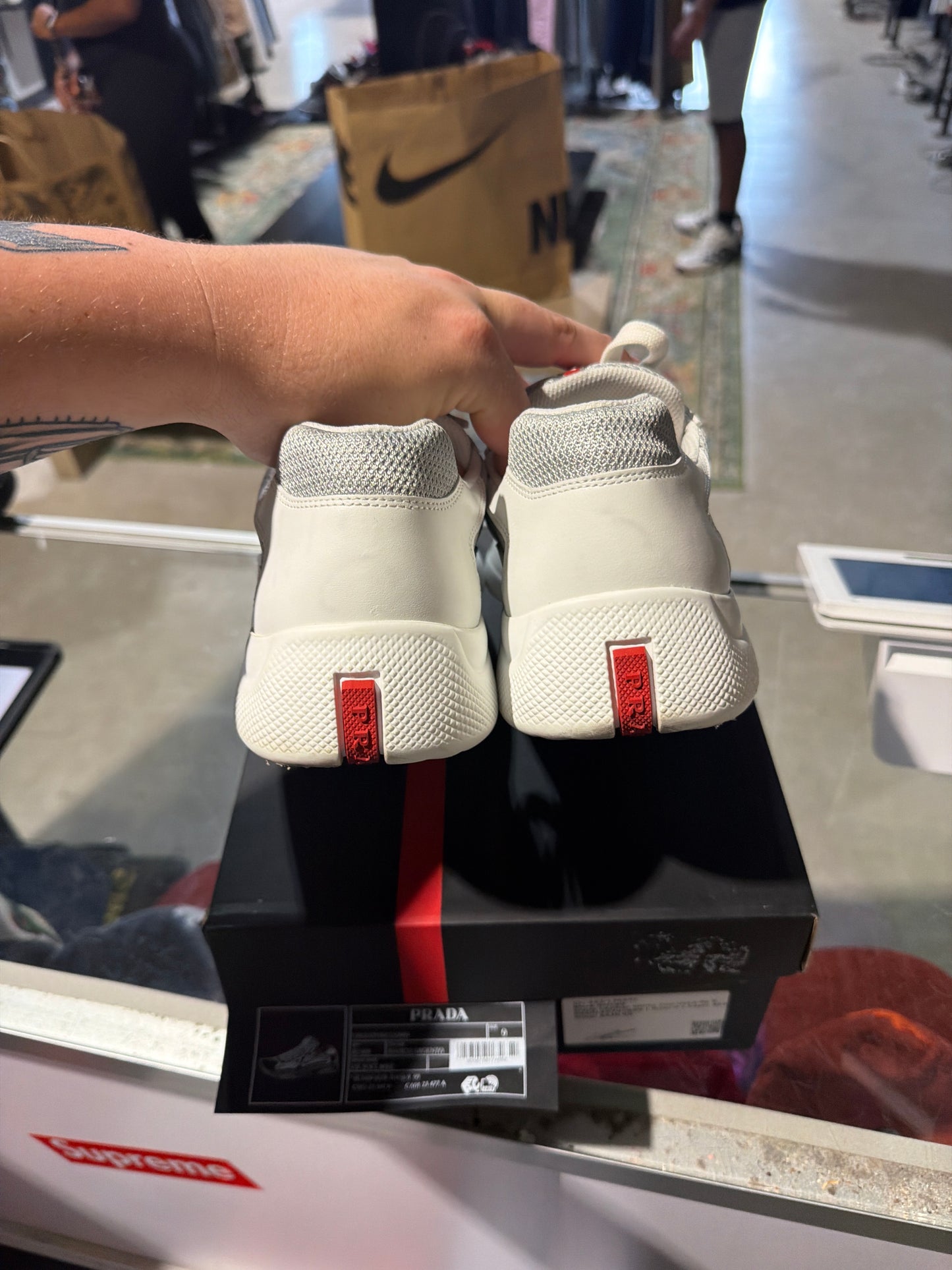 Prada Leather White Cup Used Sz 9