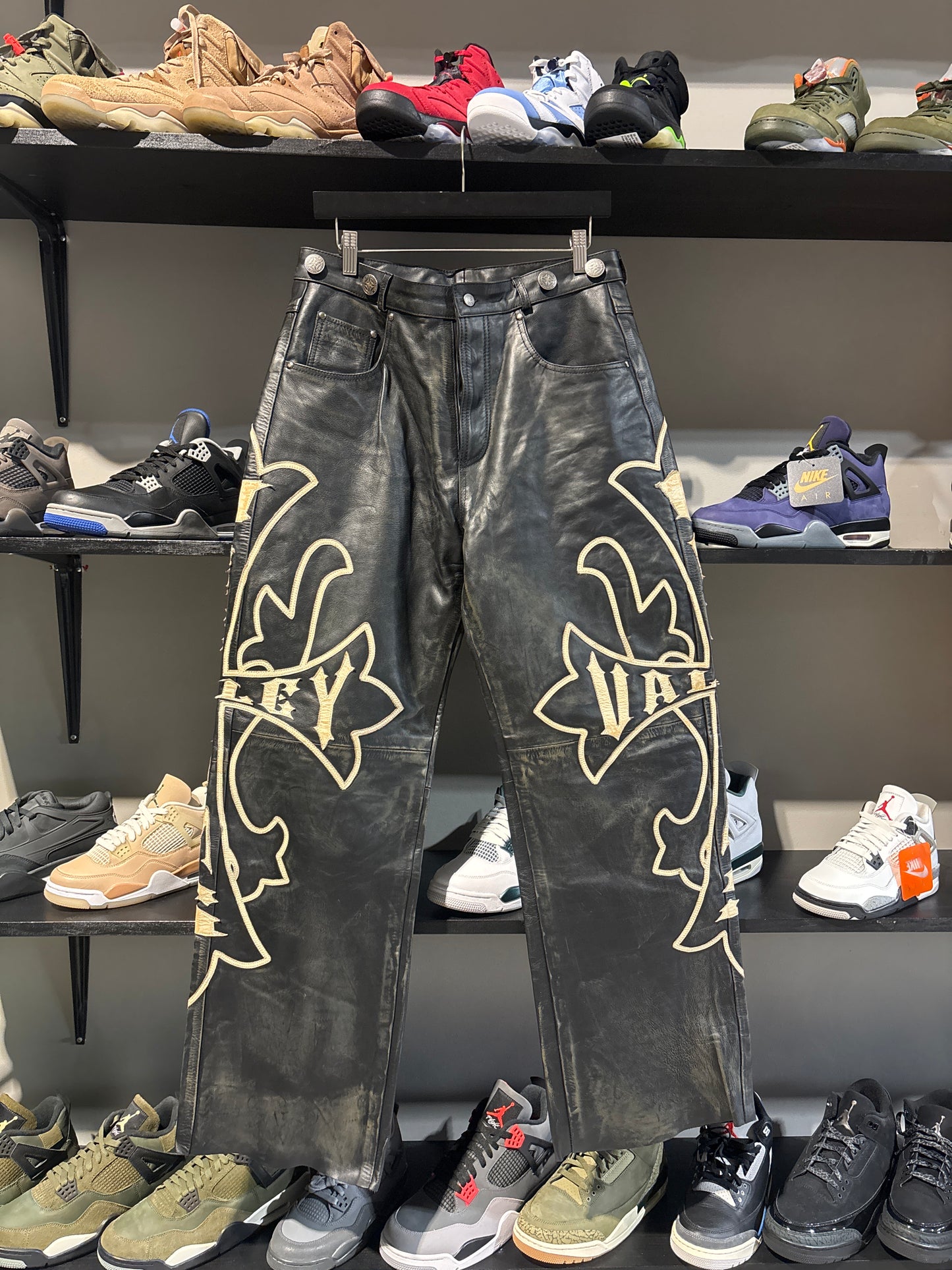 Vale Leather Black/White Pants