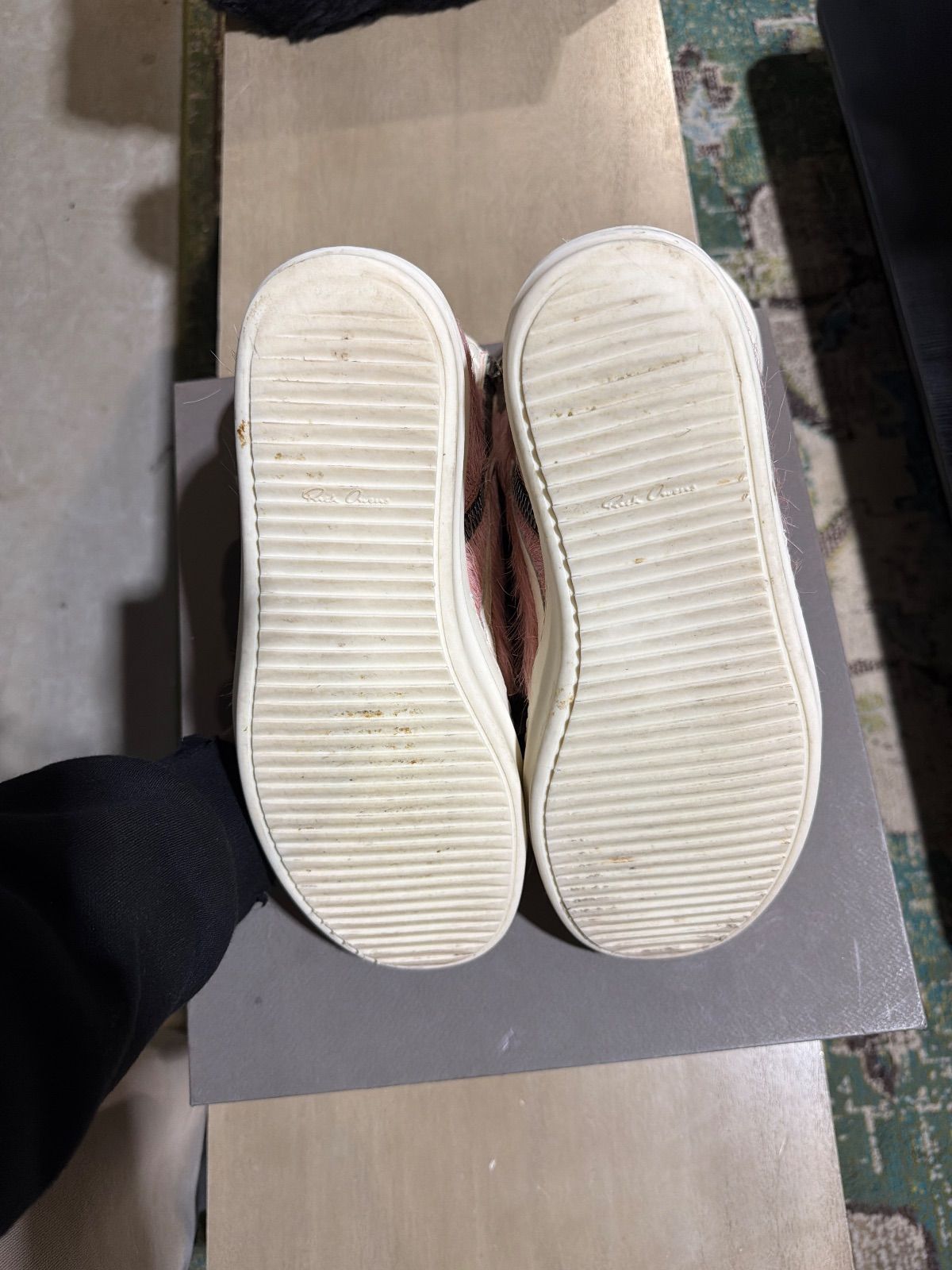 Rick owens geobasket pink fur - Pre-Owned